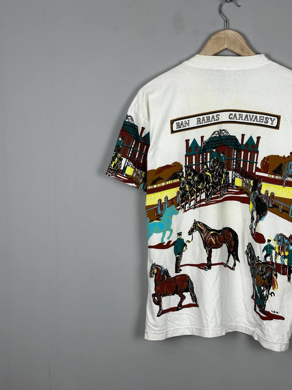 Vintage 90s Vintage Western AOP Singe Stitch T Shirt Boxy Fit Size US L / EU 52-54 / 3 - 11 Thumbnail