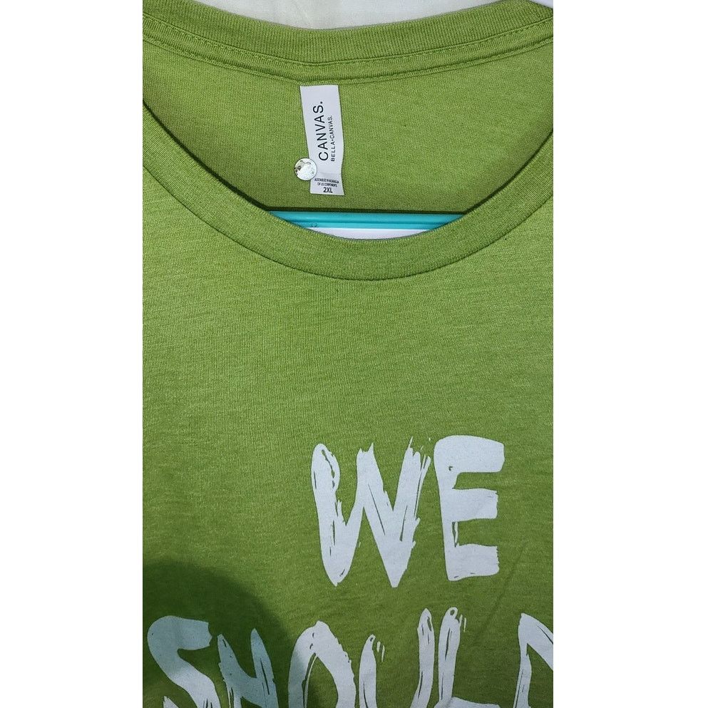 Canvas Unisex “We Should All Care” Graphic T-Shirt Green Size 2XL Size XL / US 12-14 / IT 48-50 - 3 Thumbnail