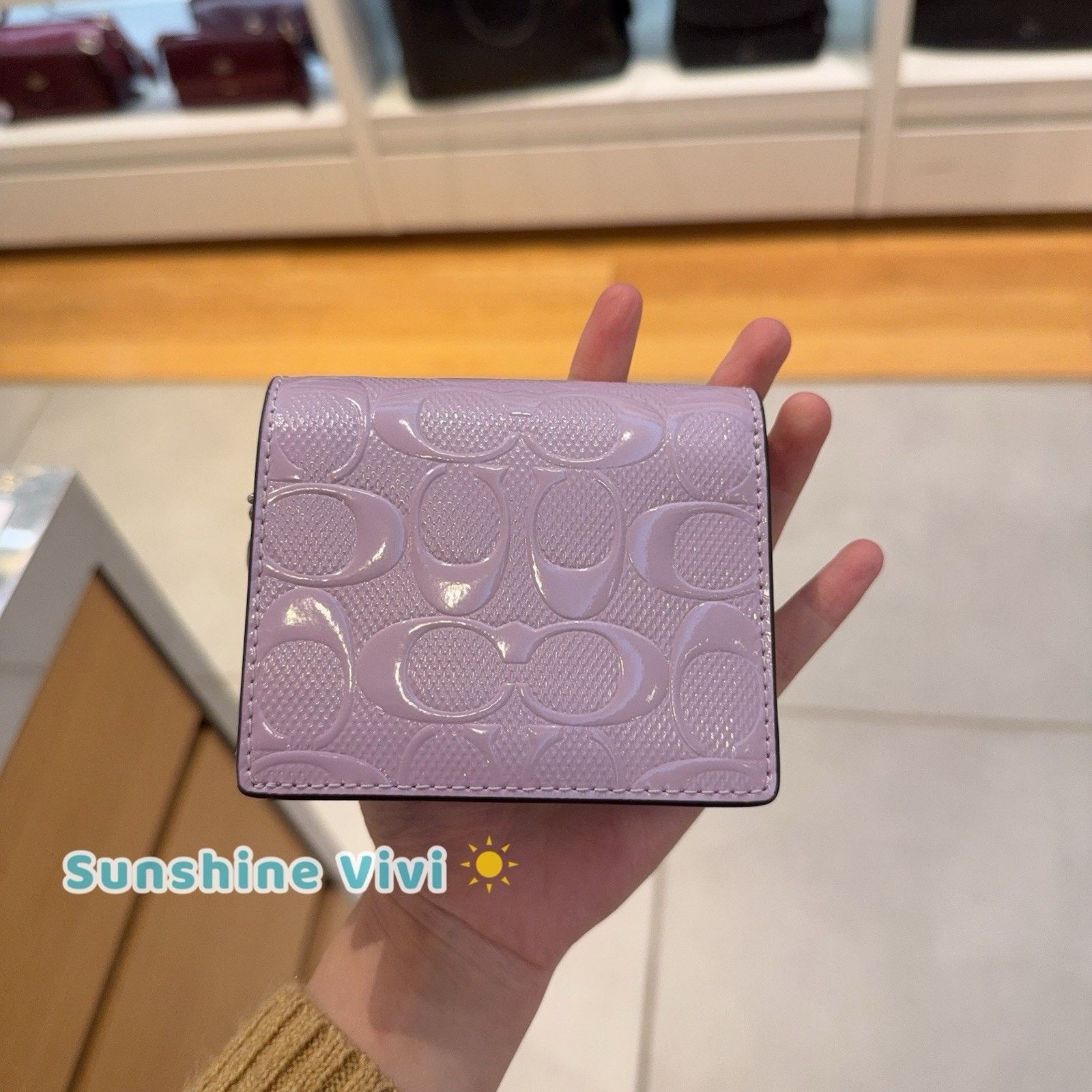 Coach NWT COACH Snap Wallet Leather Heart Charm CDF21 light Violet Size ONE SIZE - 4 Thumbnail