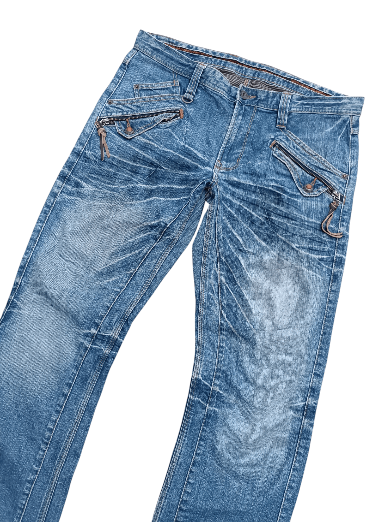 Japanese Brand FLARED 🔥 Nicole Club For Men Multi Pocket Whiskers Denim Size US 34 / EU 50 - 8 Thumbnail