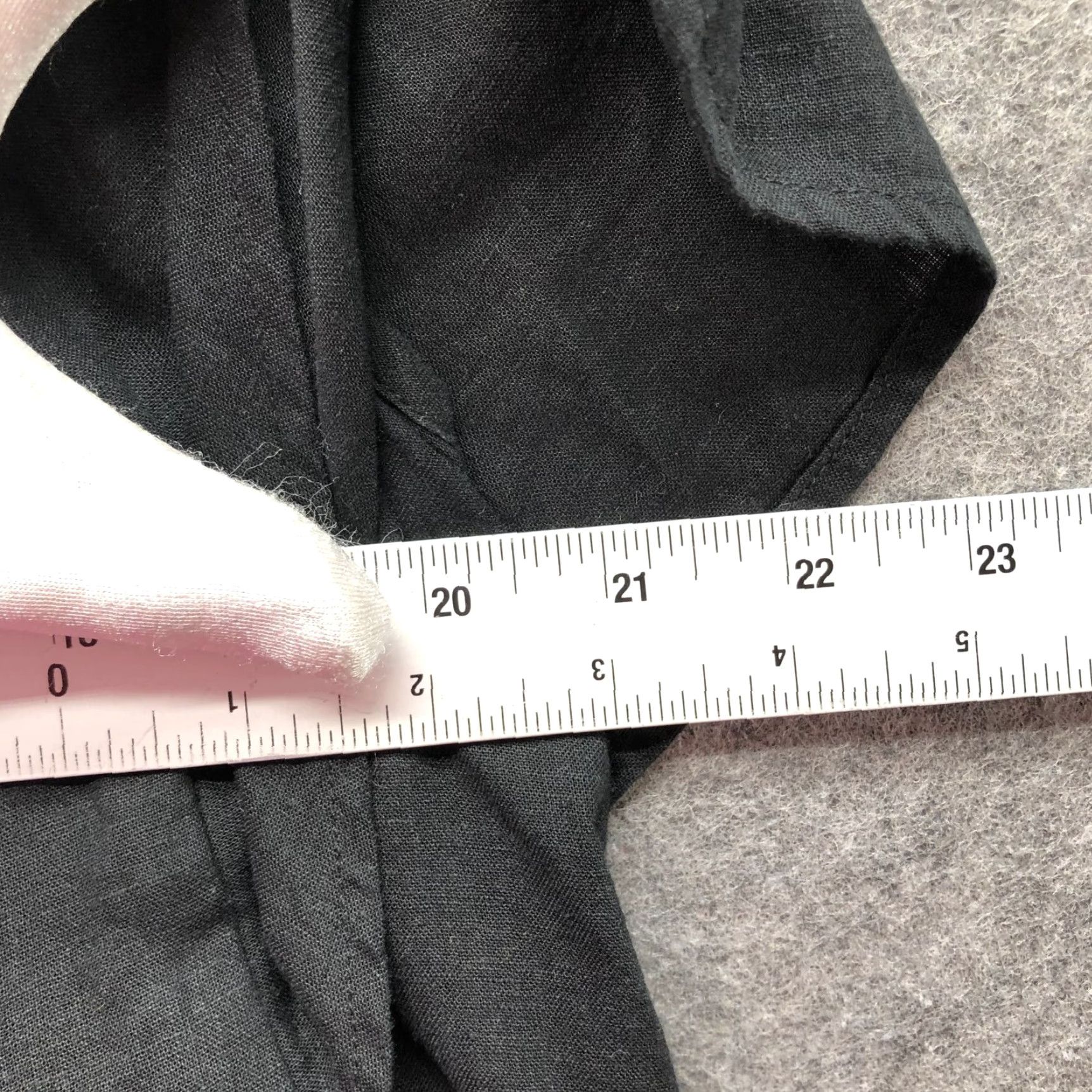 Old Navy Old Navy Blouse Womens L Black Linen Blend Flutter Sleeve Tie Back Square Neck Size L / US 10 / IT 46 - 5 Thumbnail