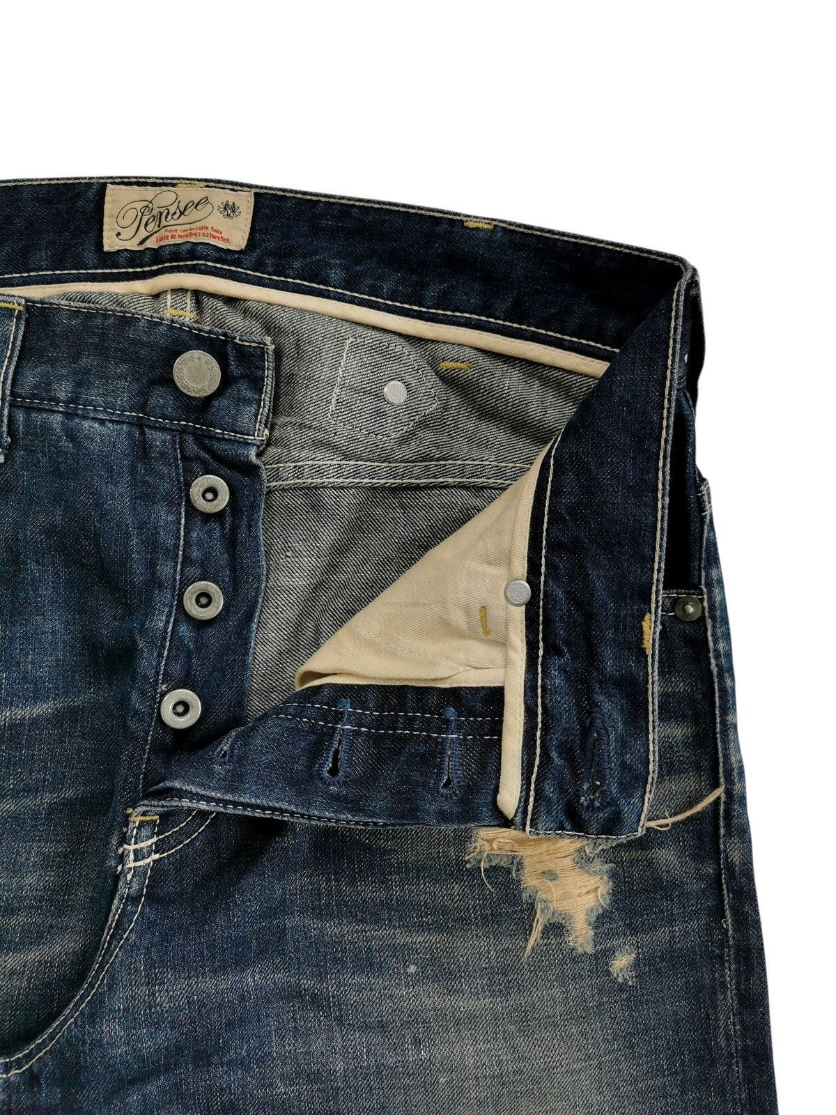 JNCO Jorts Baggy Pensee Japan Repaired Denim JNCO Size US 30 / EU 46 - 9 Thumbnail