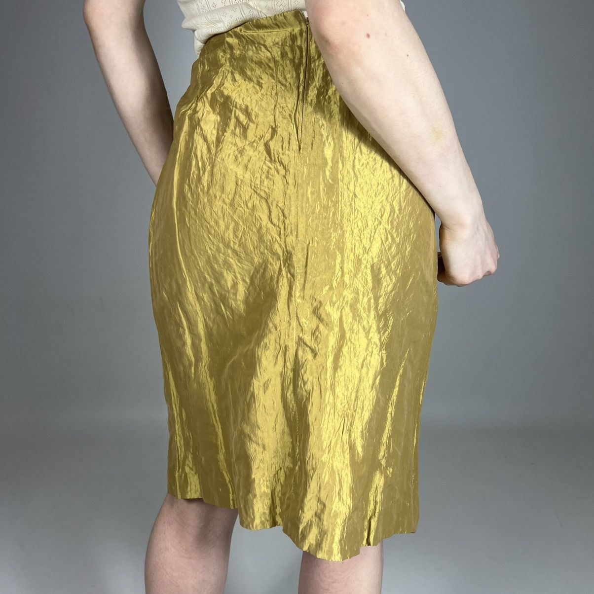 Vintage Vintage 90s Alberto Makali Luxury Retro USA Style Midi Skirt Size 27" / US 4 / IT 40 - 2 Thumbnail