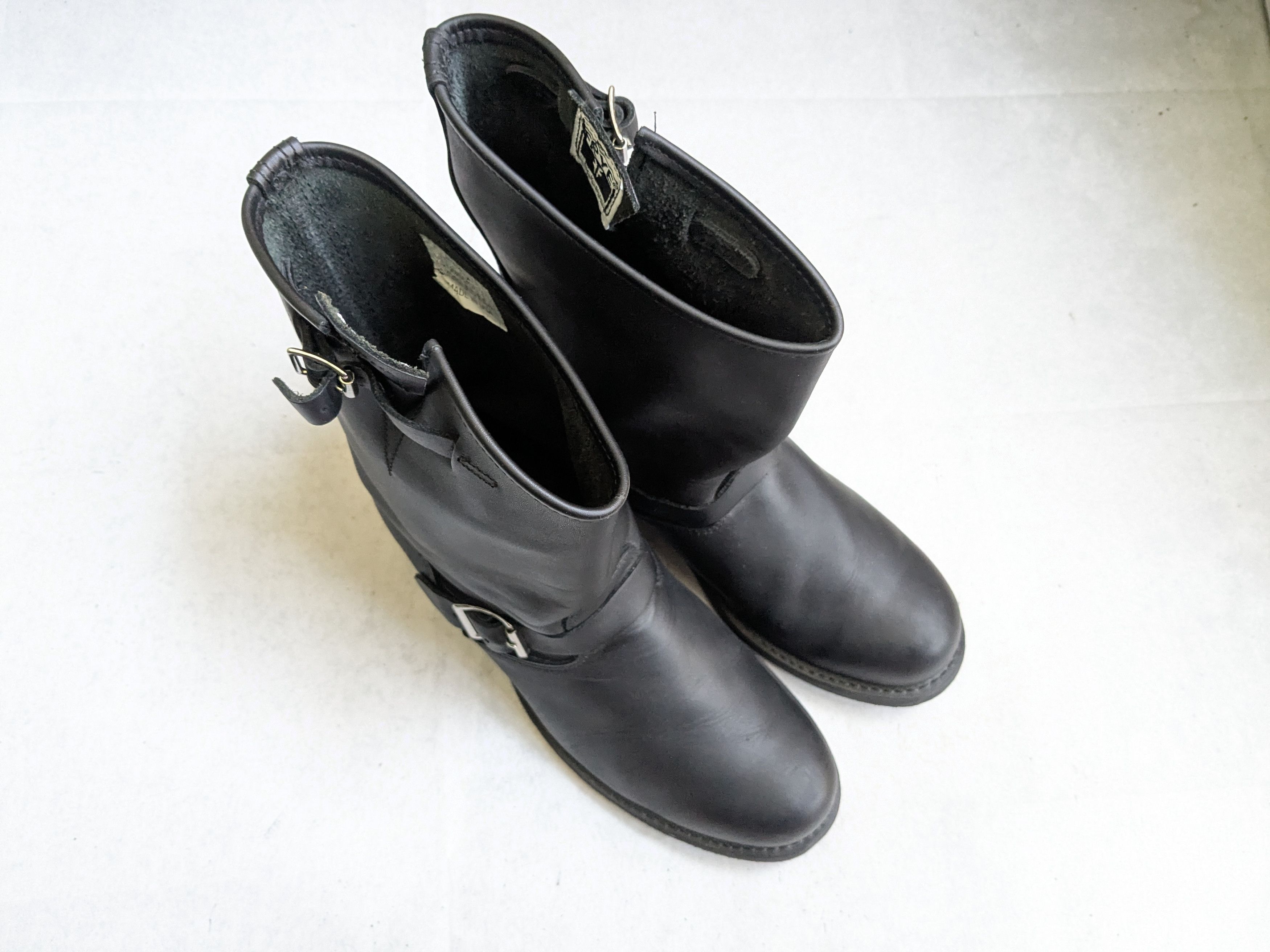 Frye Frye Engineer Boots Black Leather 11 M Buckle Strap Size US 11 / EU 44 - 4 Thumbnail