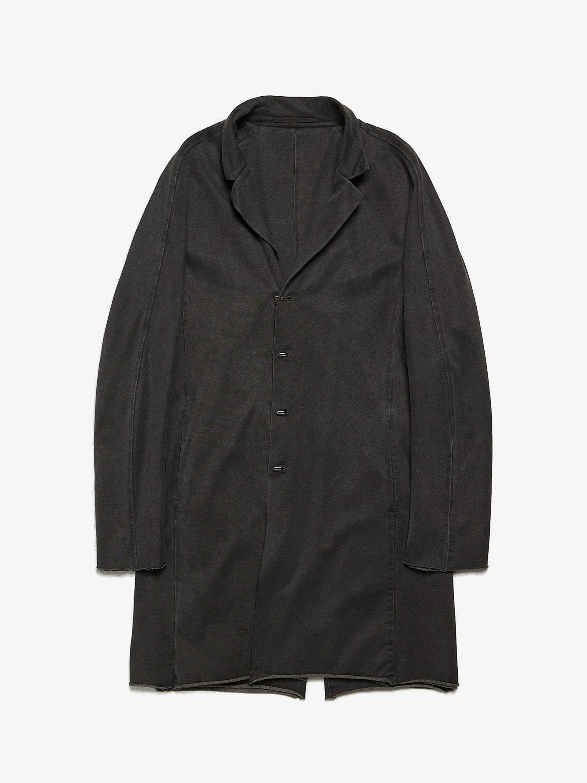 image of Attachment Gray Washed Belted Raw Hem Cotton Blend Coat in Grey, Men's (Size 2XL)