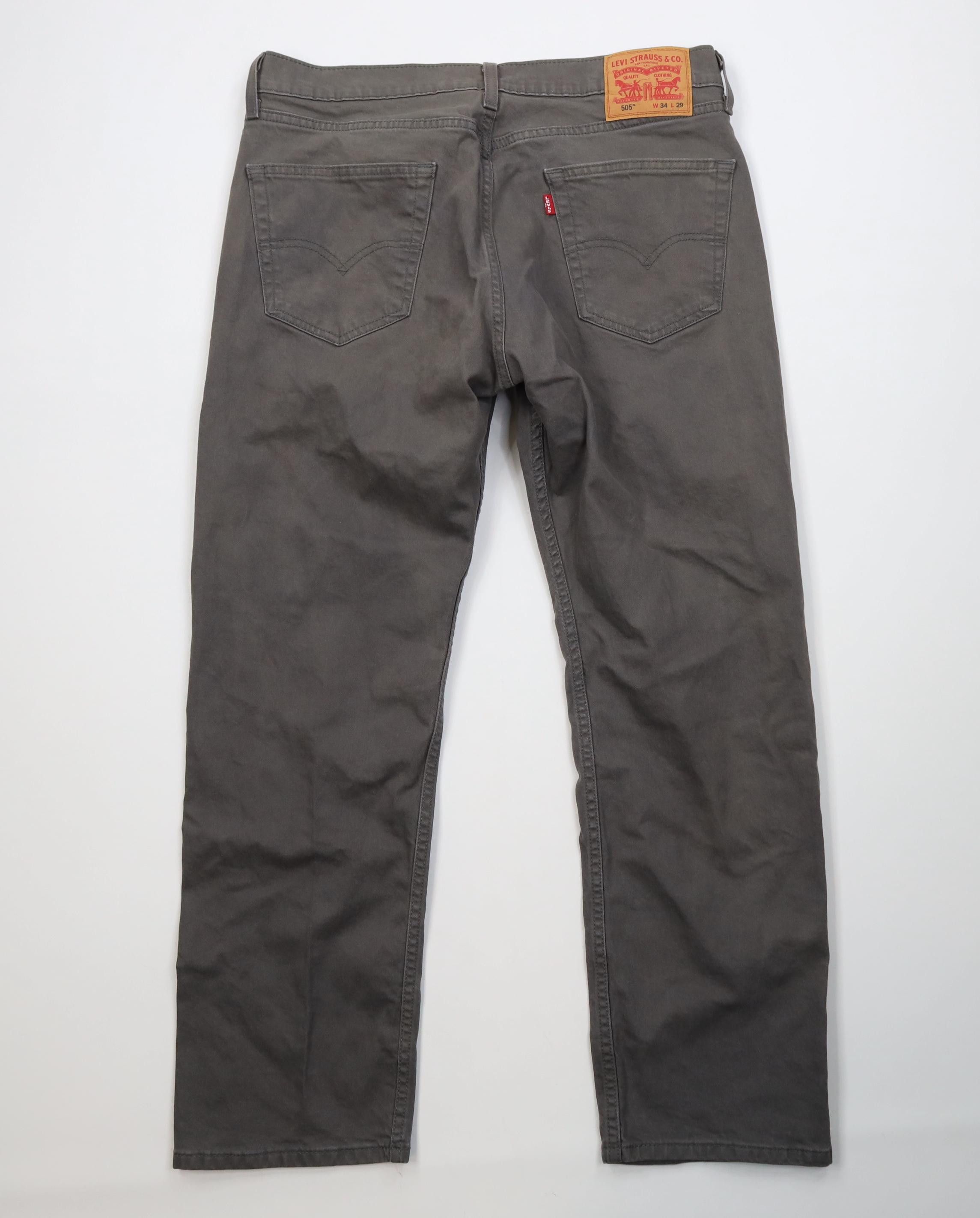 Levi's Vintage Y2K Levis 505 Regular Straight Leg Jeans Gray Size US 34 / EU 50 - 9 Thumbnail