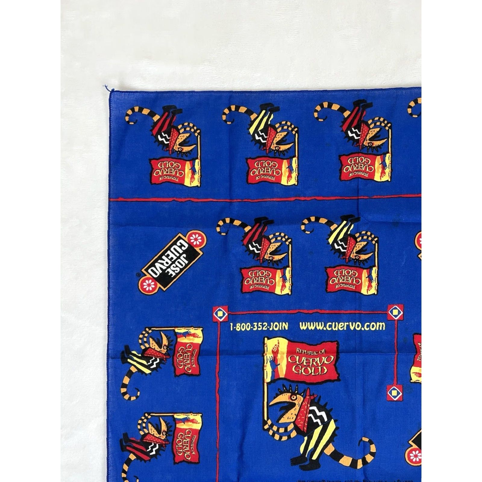 Vintage Vintage 90s Jose Cuervo Tequila Bandana Handkerchief USA Made 1997 Cuervo Gold Size ONE SIZE - 6 Thumbnail