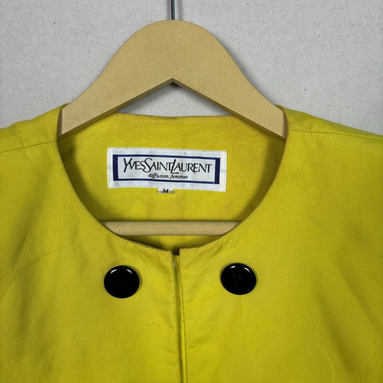 Yves Saint Laurent Vintage YSL Yellow Peplum Blazer Jacket 80s 90s M Size M / US 6-8 / IT 42-44 - 3 Thumbnail