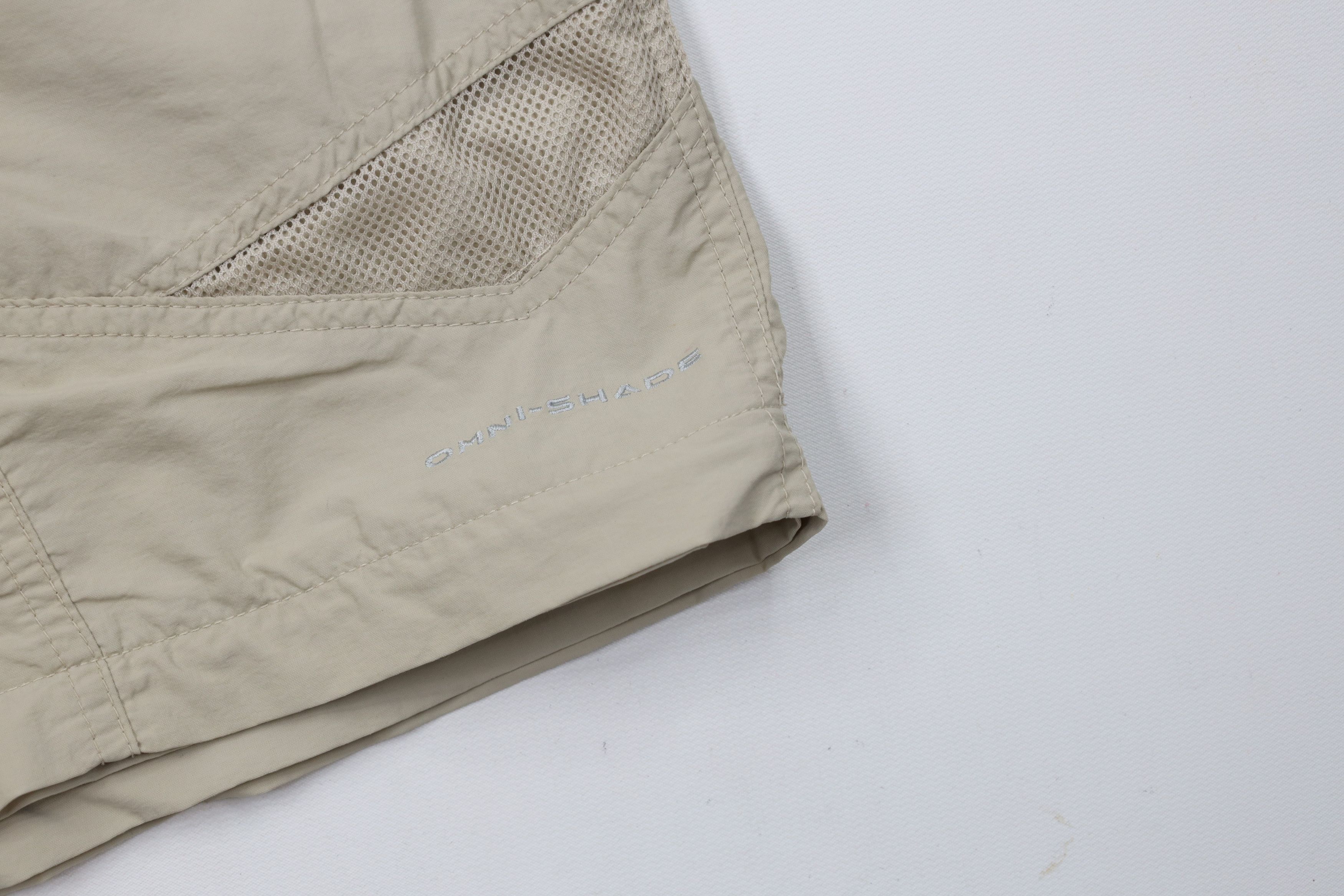 Columbia × Vintage Vintage Columbia PFG Above Knee Lined Cargo Shorts Beige Size US 34 / EU 50 - 5 Thumbnail