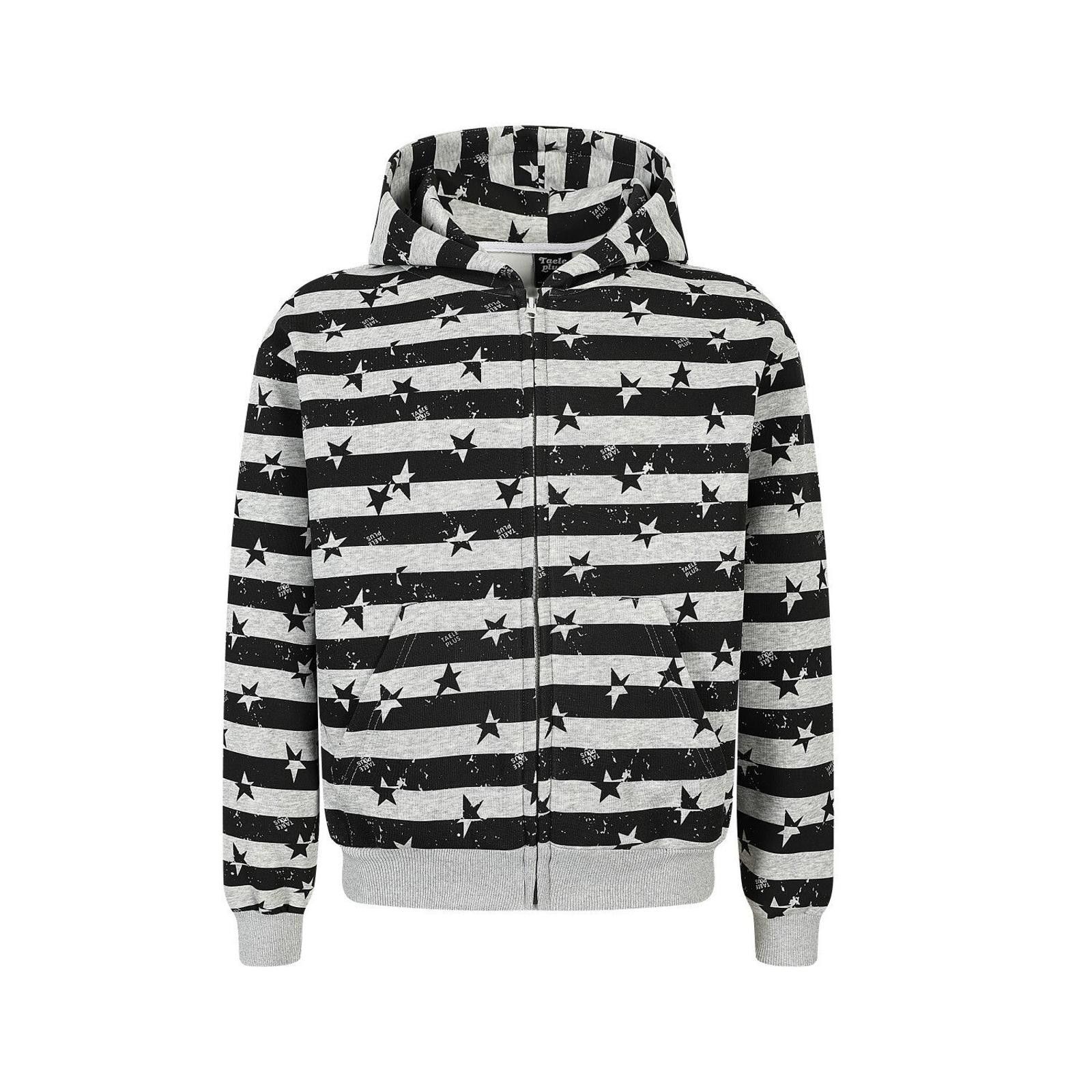 Other Gray Star Print Striped Zip-Up Hoodie Size US M / EU 48-50 / 2 - 6 Thumbnail