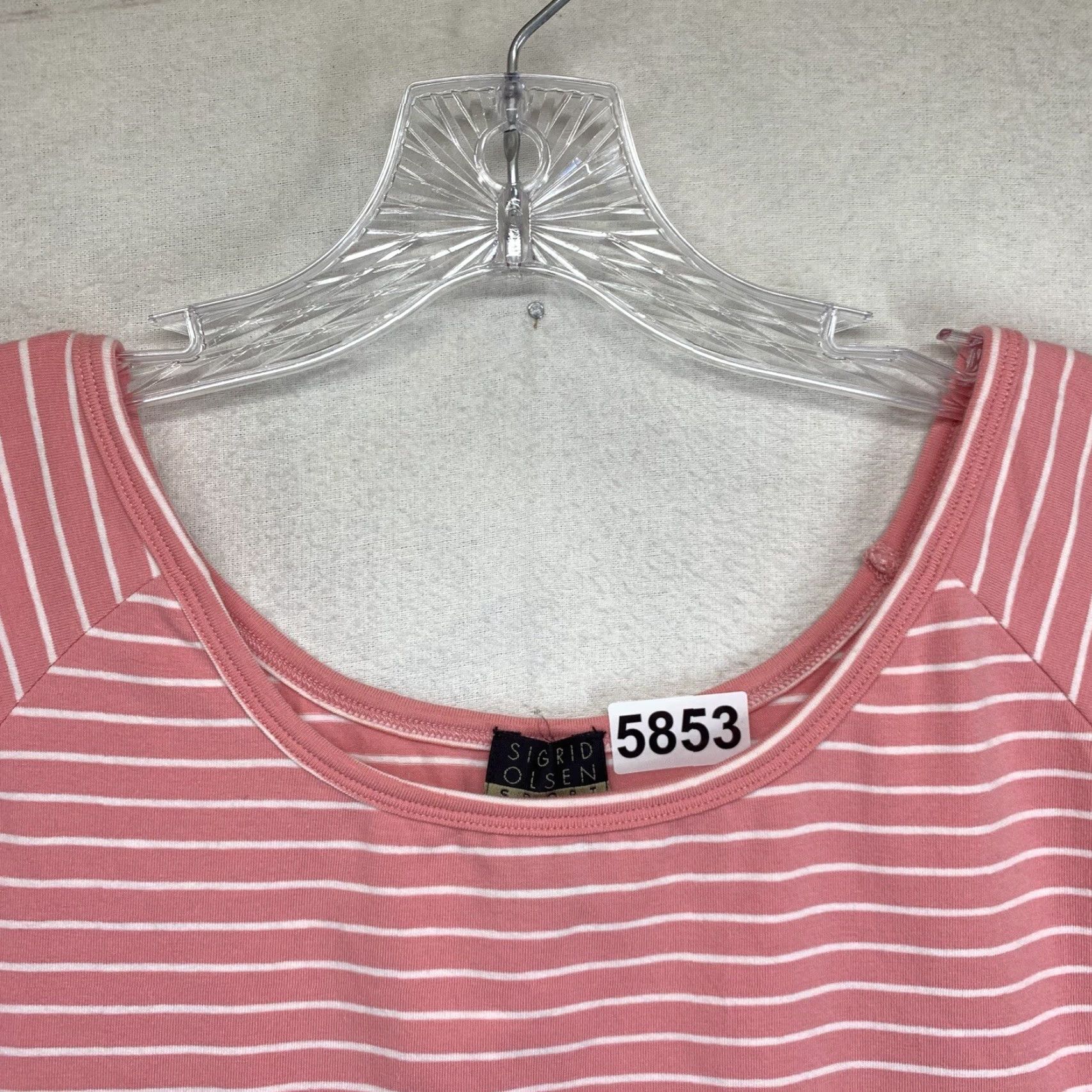 Pinko Sigrid Olsen Sport Women's T-Shirt Small Pink White Stripes Summer Beach Casual Stretch 2020s Size S / US 4 / IT 40 - 4 Thumbnail
