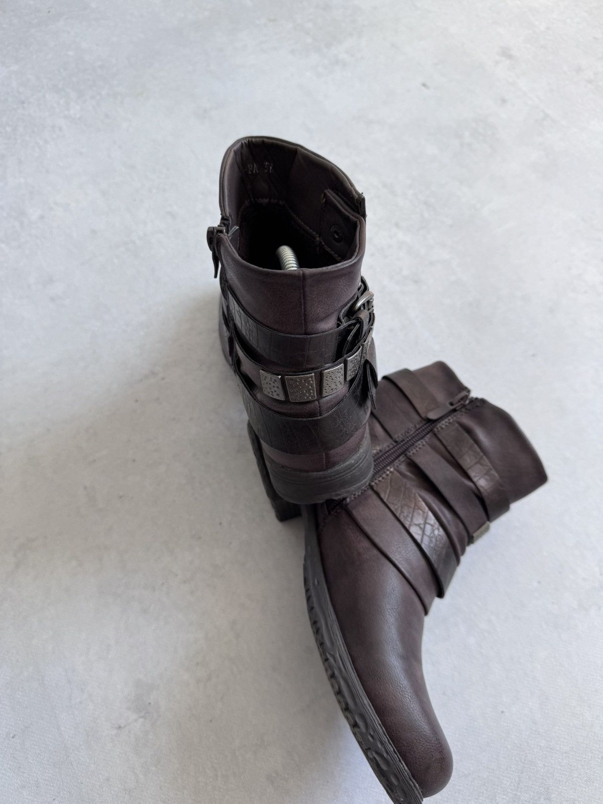 If Six Was Nine Vintage A.S 98 Style Italy Designer Women’s Stripped Boots Size US 6.5 / IT 36.5 - 8 Thumbnail
