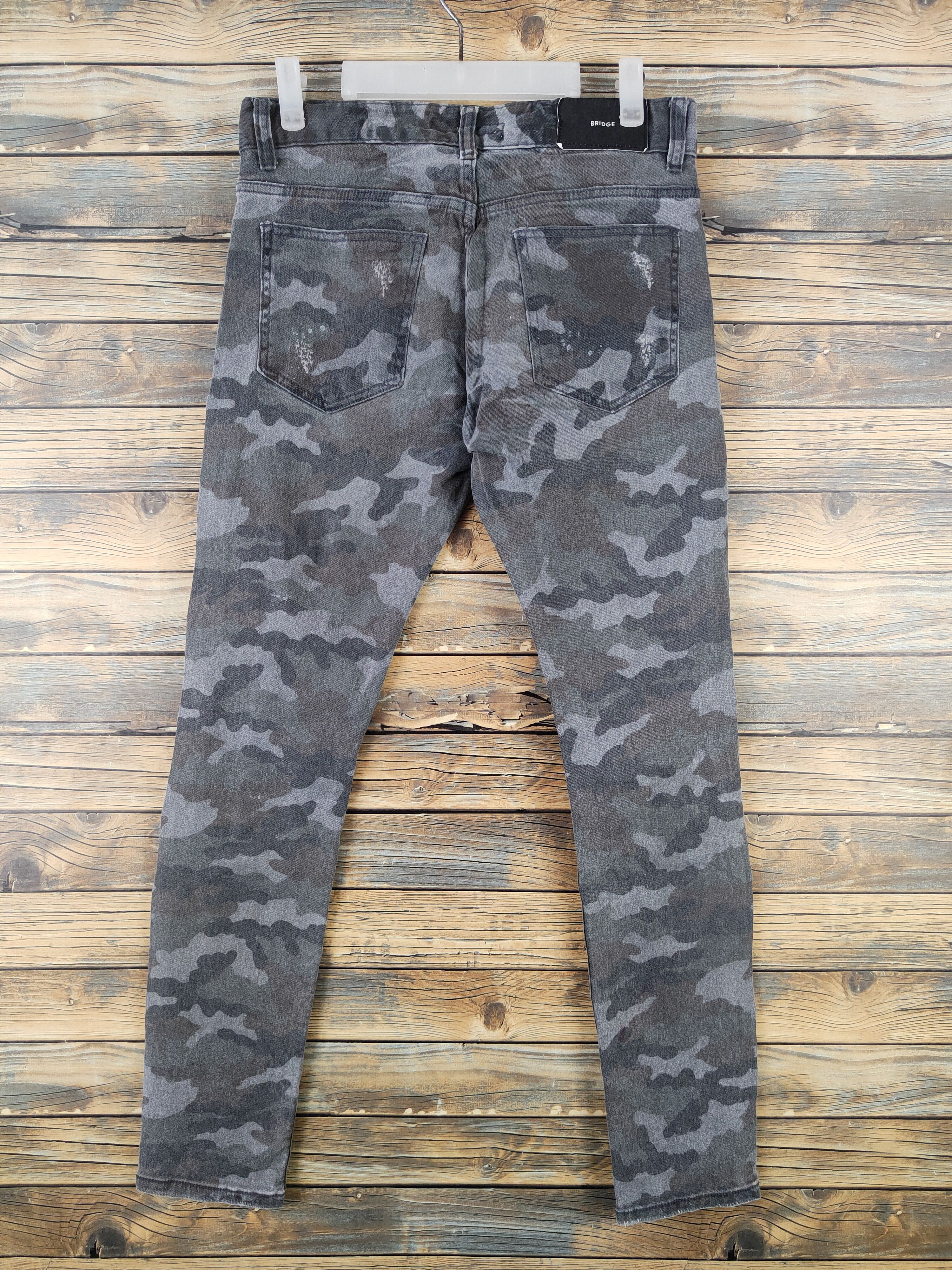 Japanese Brand DLL Bridge Camo Distressed Ripped Skinny cargo pants #192 Size 30" / US 8 / IT 44 - 7 Thumbnail
