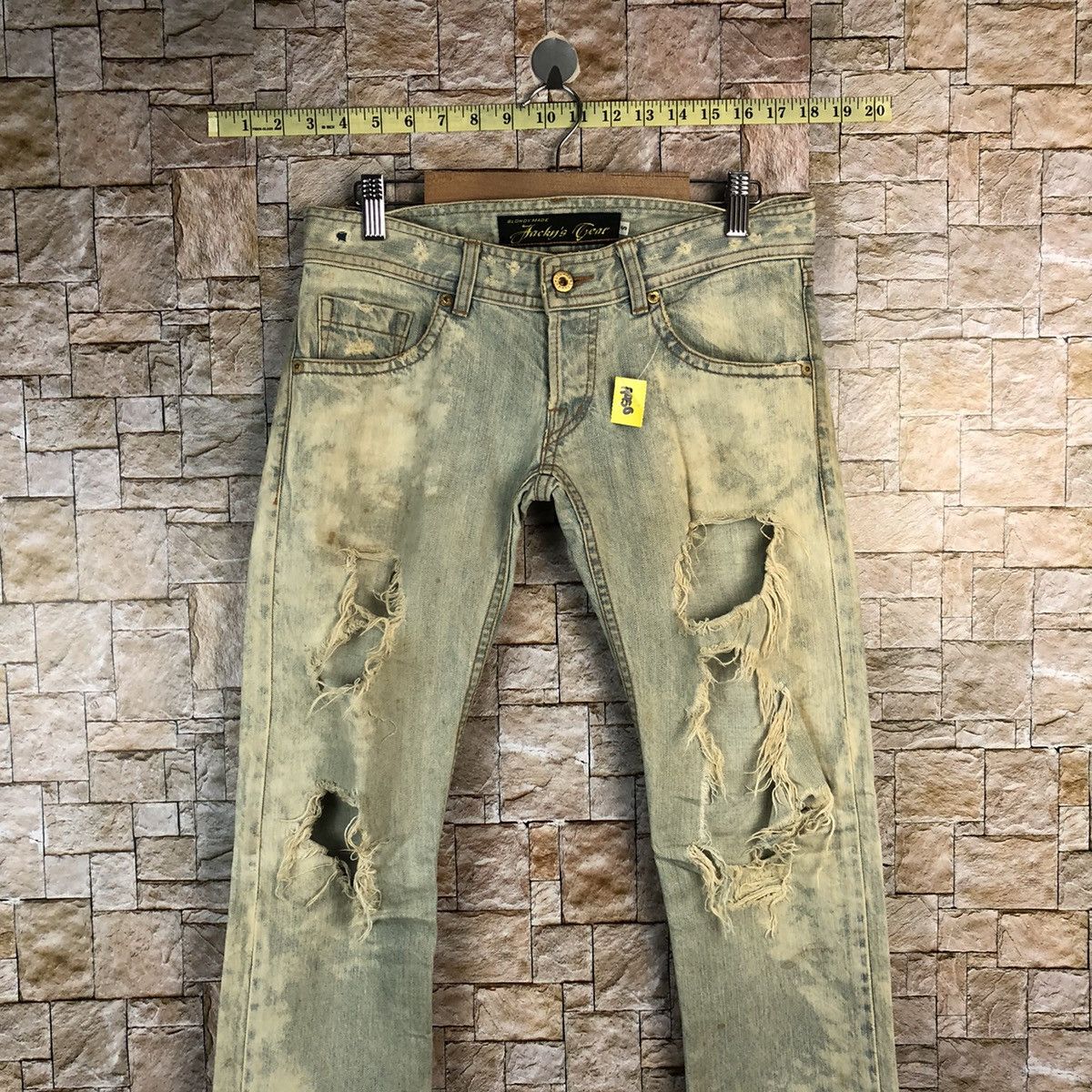Japanese Brand Jacky Gear japan Blue ripped Distressed Denim Pants #A950 Size US 30 / EU 46 - 2 Thumbnail