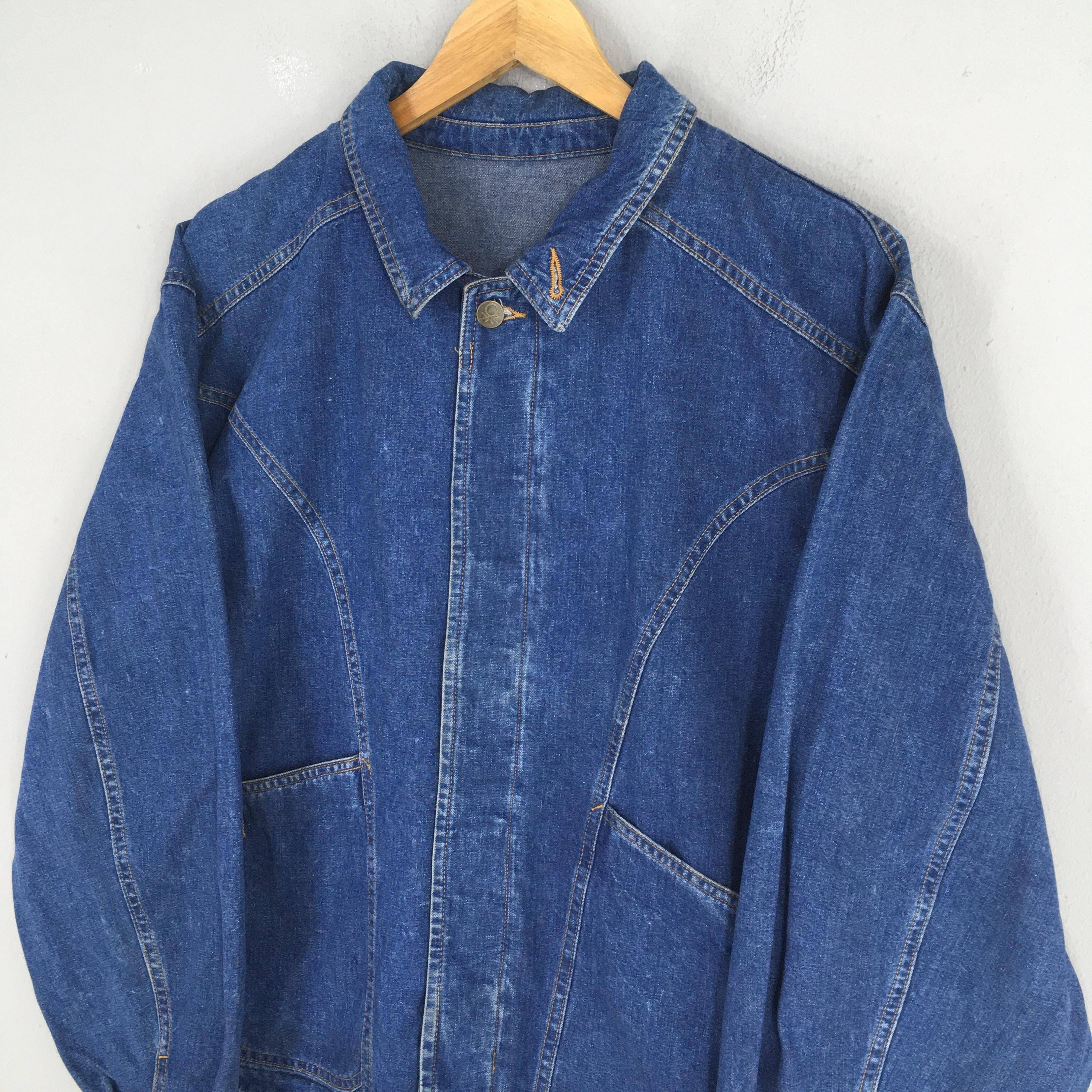 Benetton Vintage 90's Benetton Formula 1 Denim Boxy Jacket Large Size US L / EU 52-54 / 3 - 3 Thumbnail