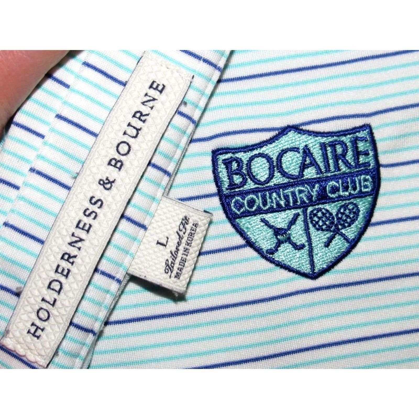 Vintage HOLDERNESS & BOURNE Bocaire Country Club Polo Shirt Large Size US L / EU 52-54 / 3 - 3 Thumbnail