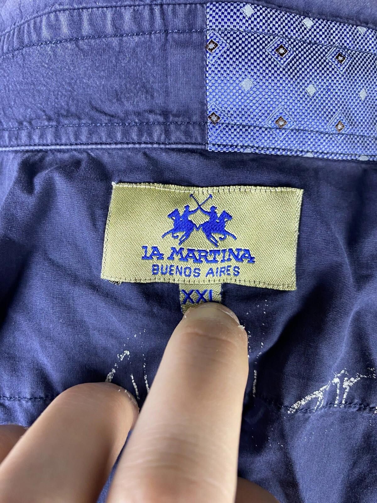 La Martina La Martina Buenos Aires Blue Desde Down Shirt Size 2XL Size US XXL / EU 58 / 5 - 10 Thumbnail