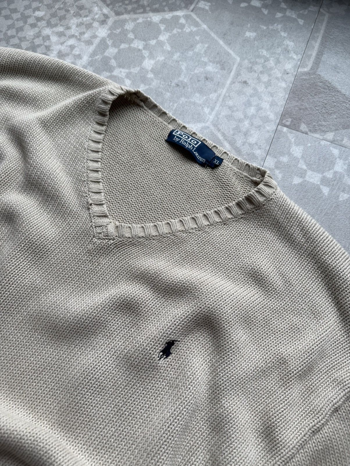 Polo Ralph Lauren Polo Ralph Lauren Cream Cotton Knit Sweater Size US XL / EU 56 / 4 - 2 Thumbnail