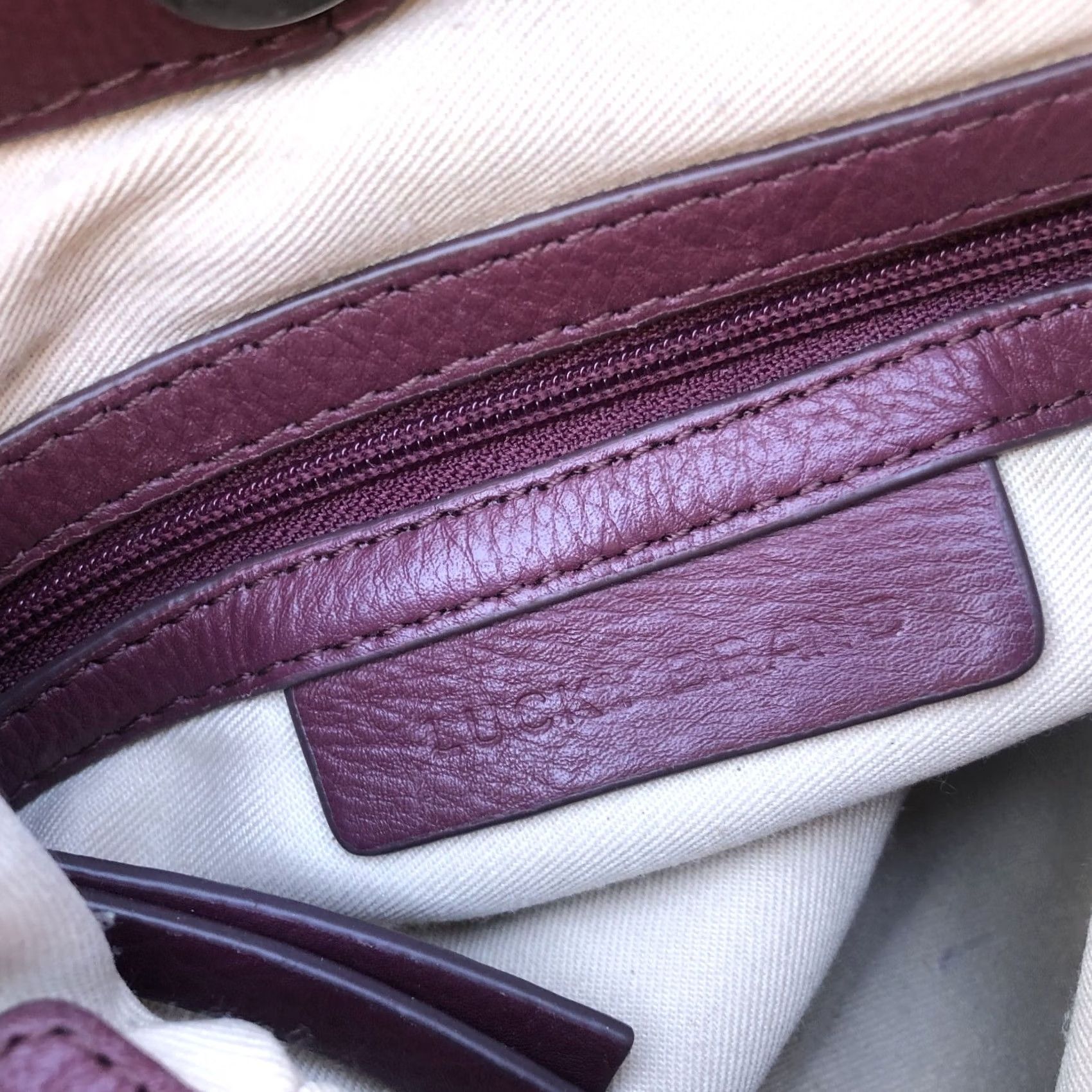 Lucky Brand Lucky Brand Crossbody Leather Purse Women's Burgundy Red Bag Zipper Size ONE SIZE - 7 Thumbnail