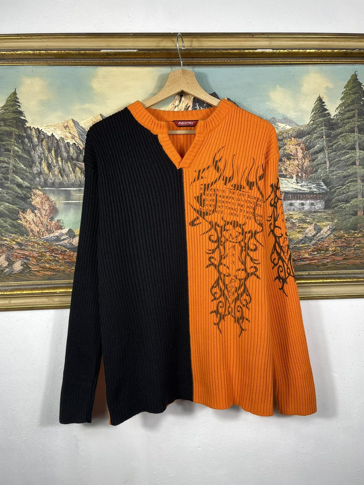 Affliction × Tapout Black retro 00s jumper sweater big graphic cyber avant garde Size US M / EU 48-50 / 2 - 1 Thumbnail
