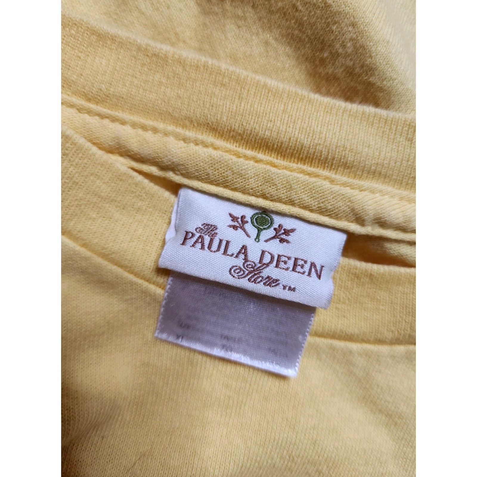 Vintage VINTAGE Paula Deen Food Eatin' Funny T-Shirt Adult Large Yellow Southern Mens Size US L / EU 52-54 / 3 - 4 Thumbnail
