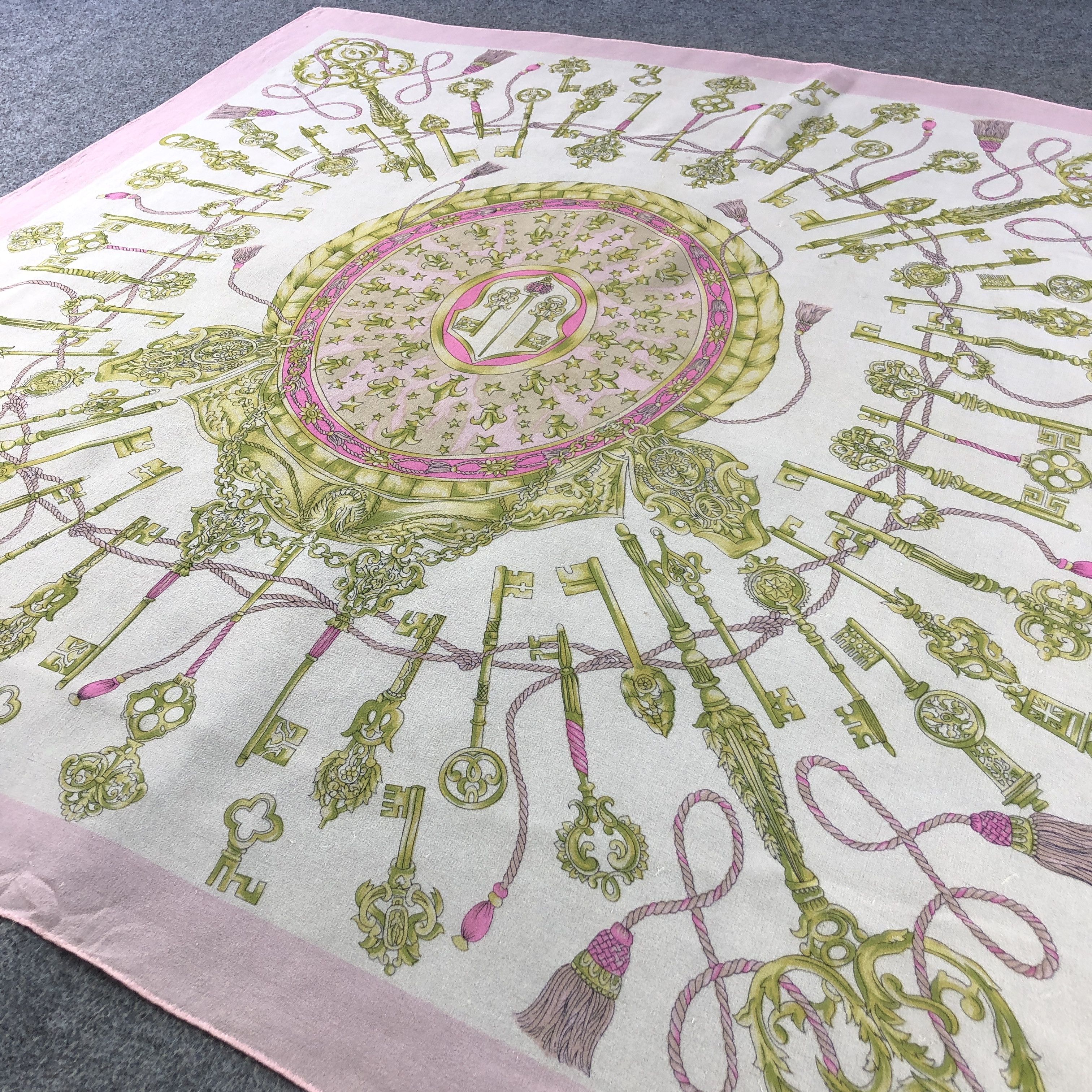 Vintage Les Clefs Silk Scarf M1353 Size ONE SIZE - 3 Thumbnail