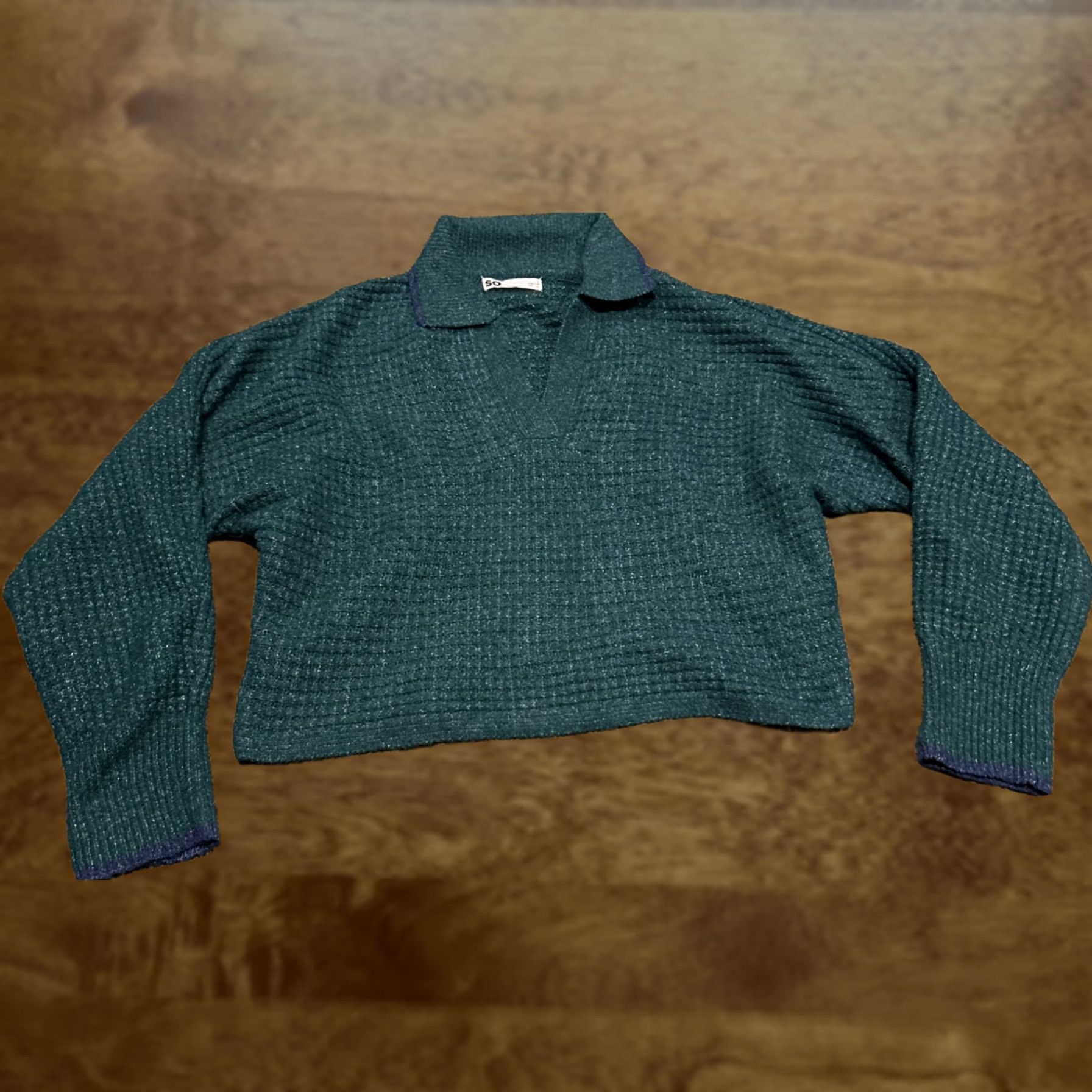 Vintage SO Sweater Crop Green Size S Polyester Blend B22 Size S / US 4 / IT 40 - 1 Thumbnail