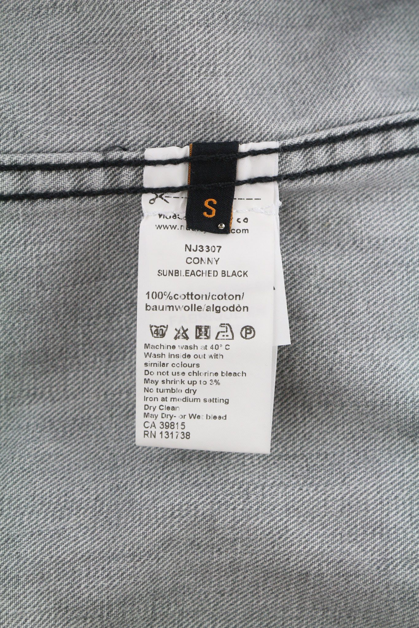 Nudie Jeans CONNY S Sunbleached Black Grey Jacket 81618 Size US S / EU 44-46 / 1 - 7 Thumbnail