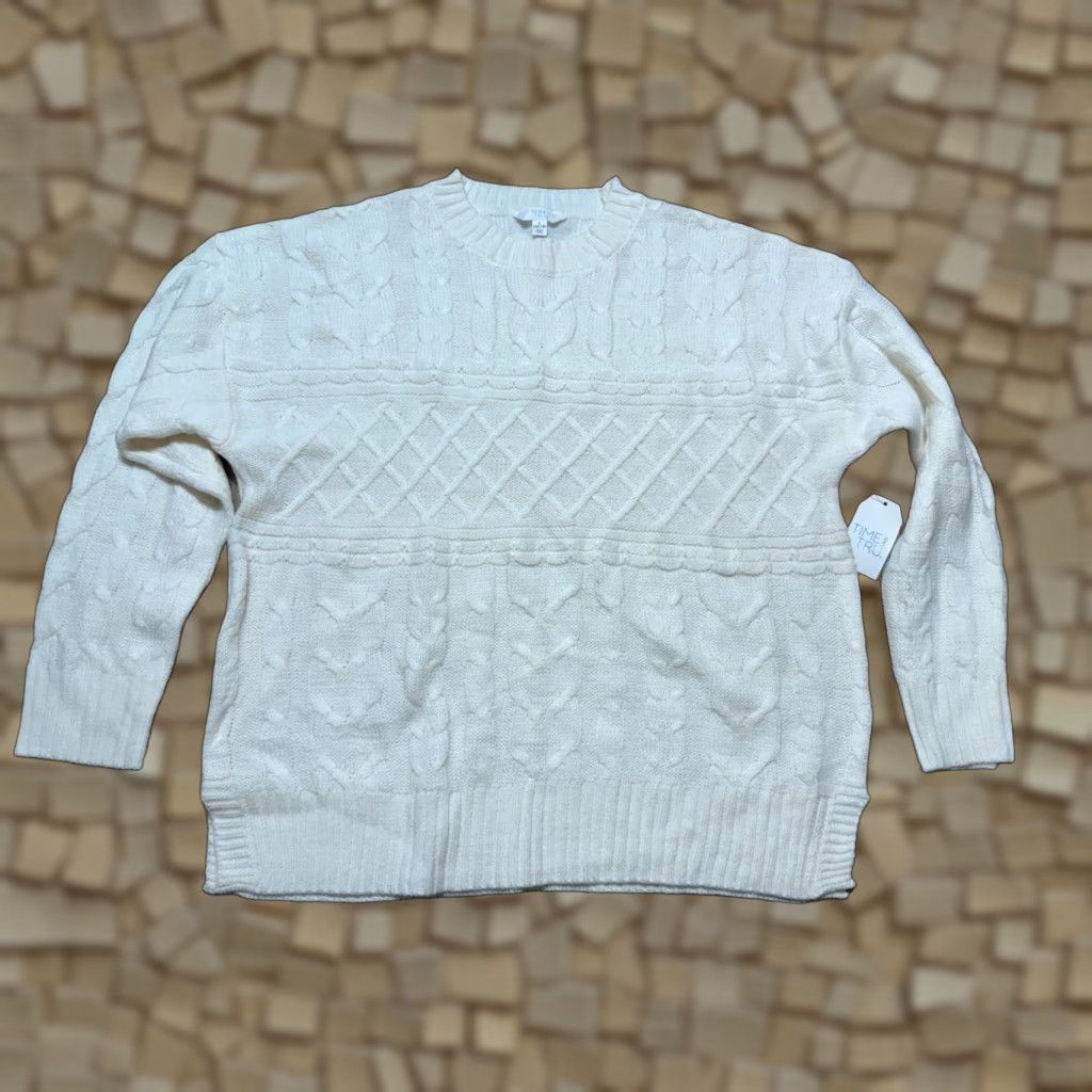 Vintage VINTAGE: No (omit) Time & Tru Sweater, Women's Size Large, White, Mock Neck, Pullover, Knit NWT Size L / US 10 / IT 46 - 1 Thumbnail