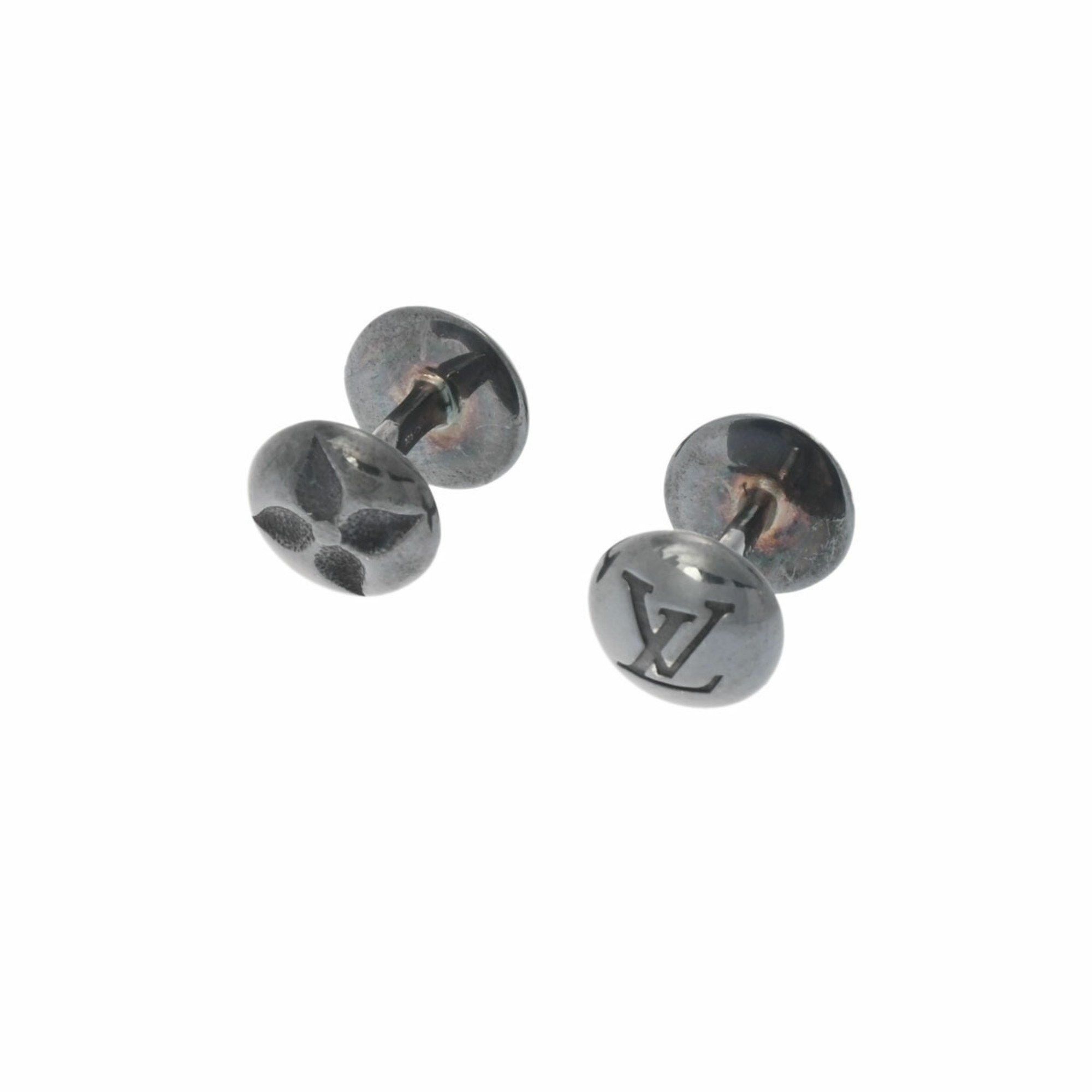 image of Louis Vuitton Bouton De Manchette Motif Monogram Flower Silver M30976 Men's 925 Cufflinks