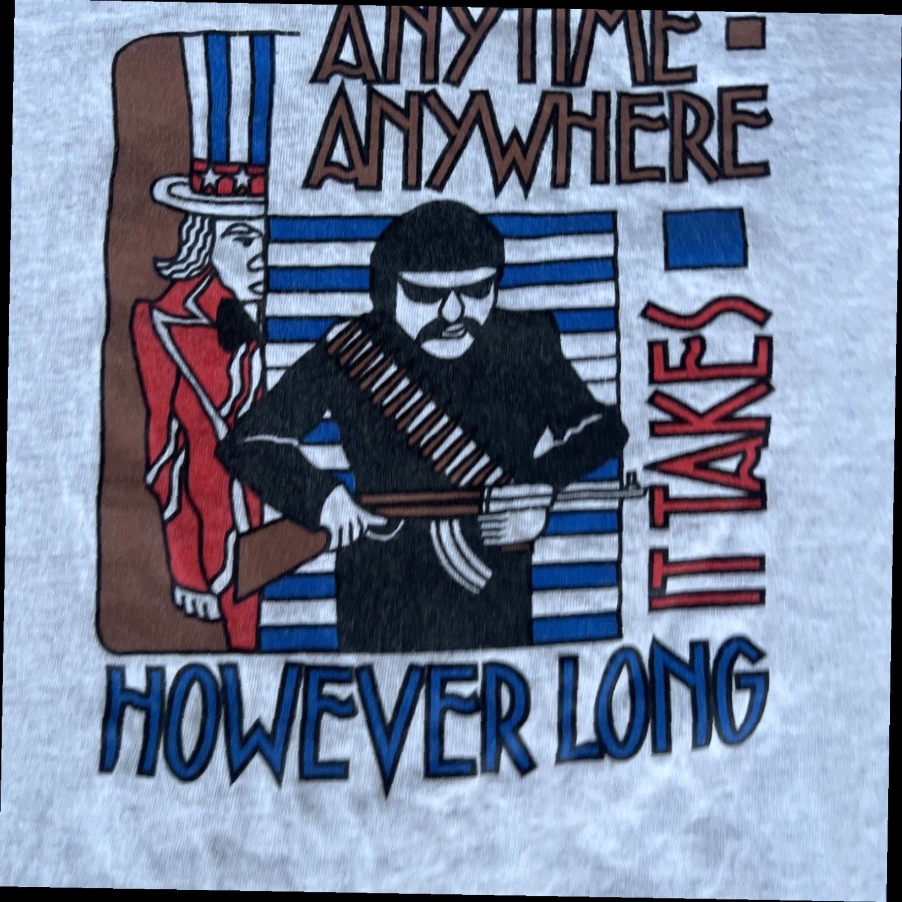 Delta Vintage Anytime Anywhere However Long It Takes Patriot War Military Shirt Xl Size US XL / EU 56 / 4 - 2 Thumbnail