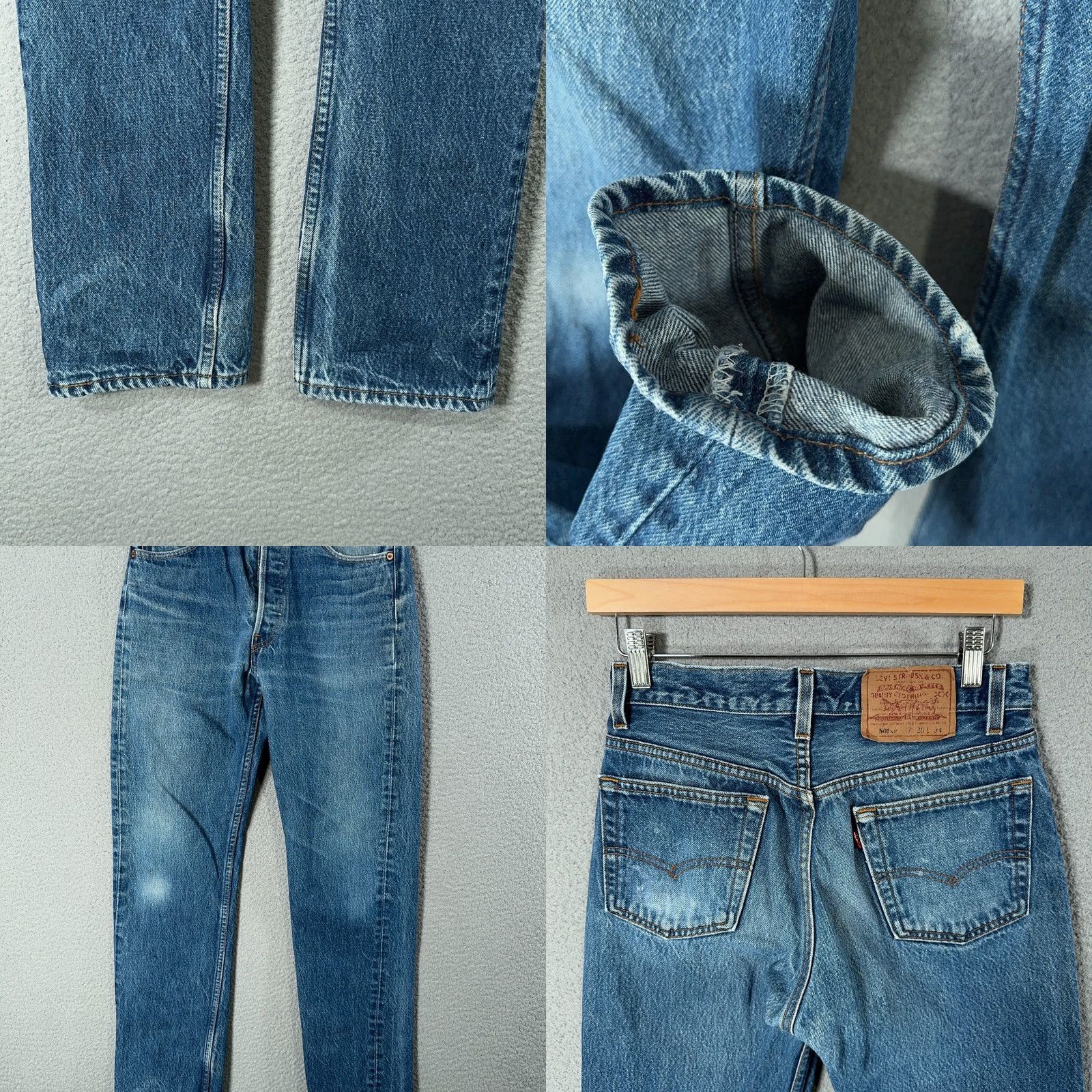 Levi's VINTAGE Levi's 501 Jeans Mens 30x31 Blue Denim Straight 90s USA 1994 653 WW Whiskers Classic Comfort Fit Size US 30 / EU 46 - 8 Thumbnail