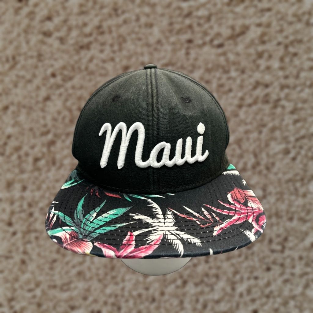 Vintage OTTO Snapback Hat Cap Adjustable One Size Black Floral Cotton Spandex Hawaiian Men's Size ONE SIZE - 1 Thumbnail