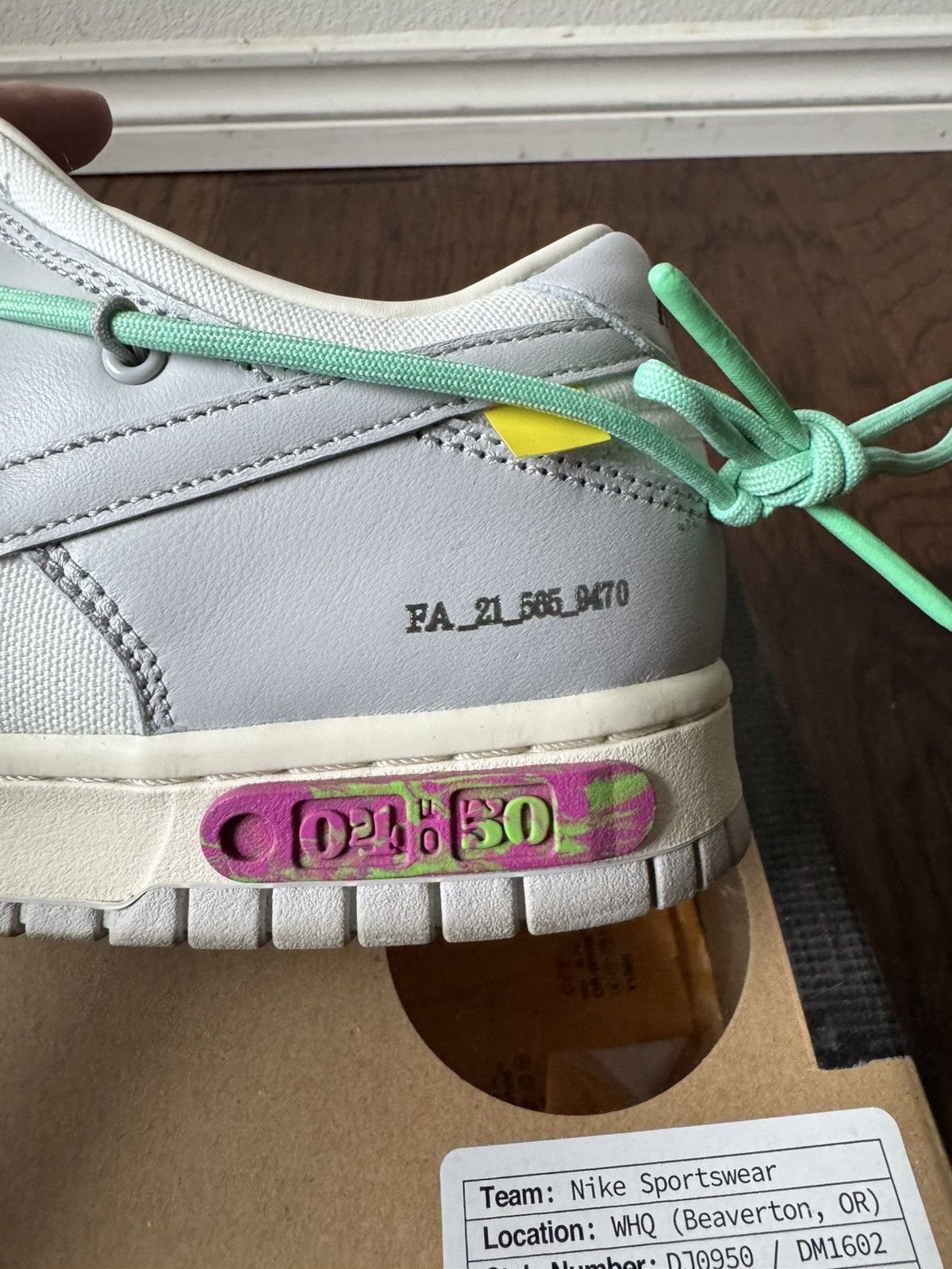 Nike × Off-White Nike Off-White Dunk Lot 4/50 Size US 11 / EU 44 - 7 Thumbnail