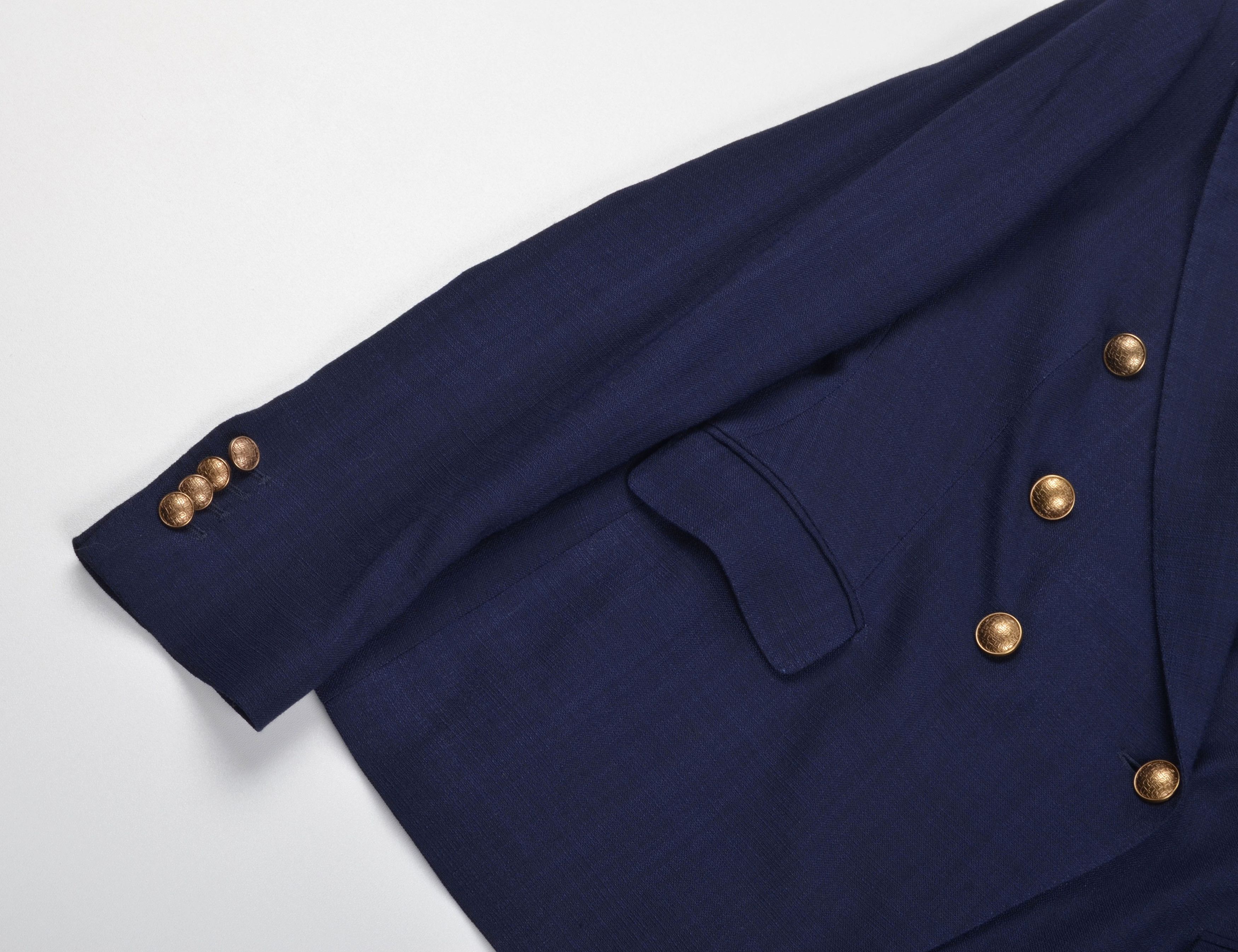 Tagliatore Tagliatore Double Breasted Blue Gold Buttons Blazer Jacket Size M / US 6-8 / IT 42-44 - 6 Thumbnail