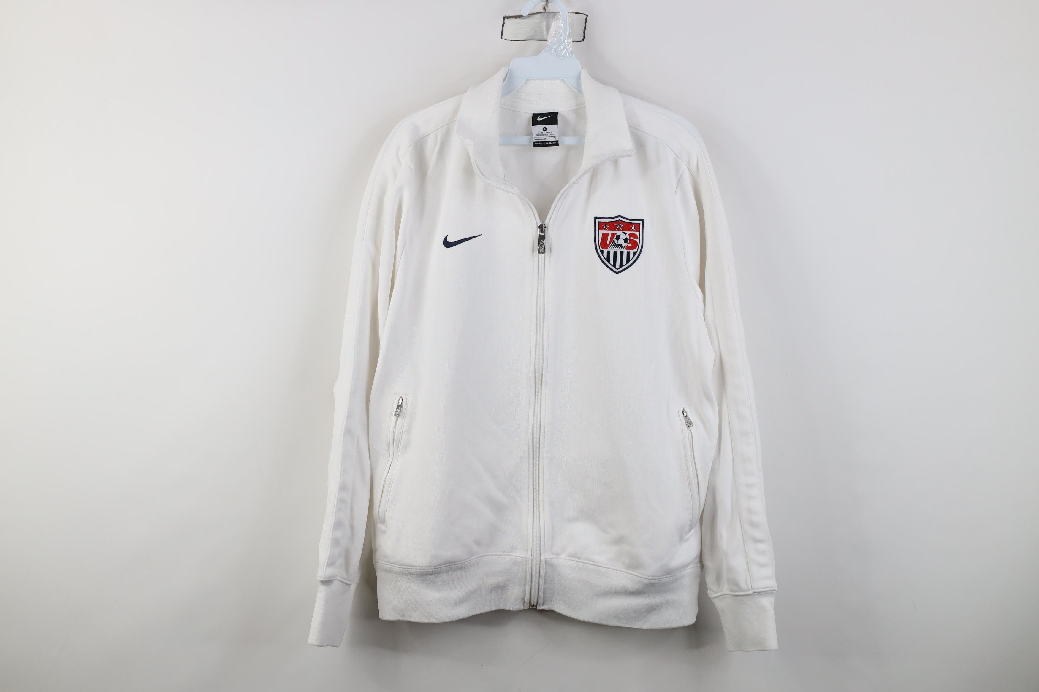 Nike Vintage Nike Team USA Soccer Football Full Zip Jacket White Size US L / EU 52-54 / 3 - 1 Thumbnail