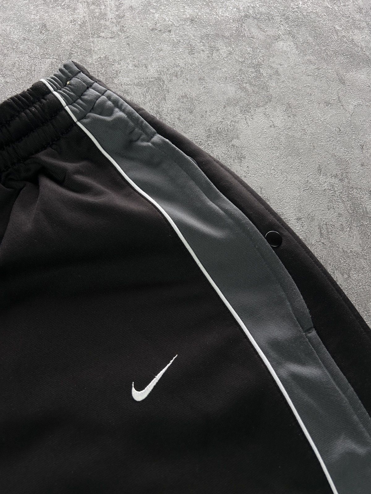 Nike × Vintage Vintage 90s Nike Snap Button Side Track Pants Size US 36 / EU 52 - 2 Thumbnail