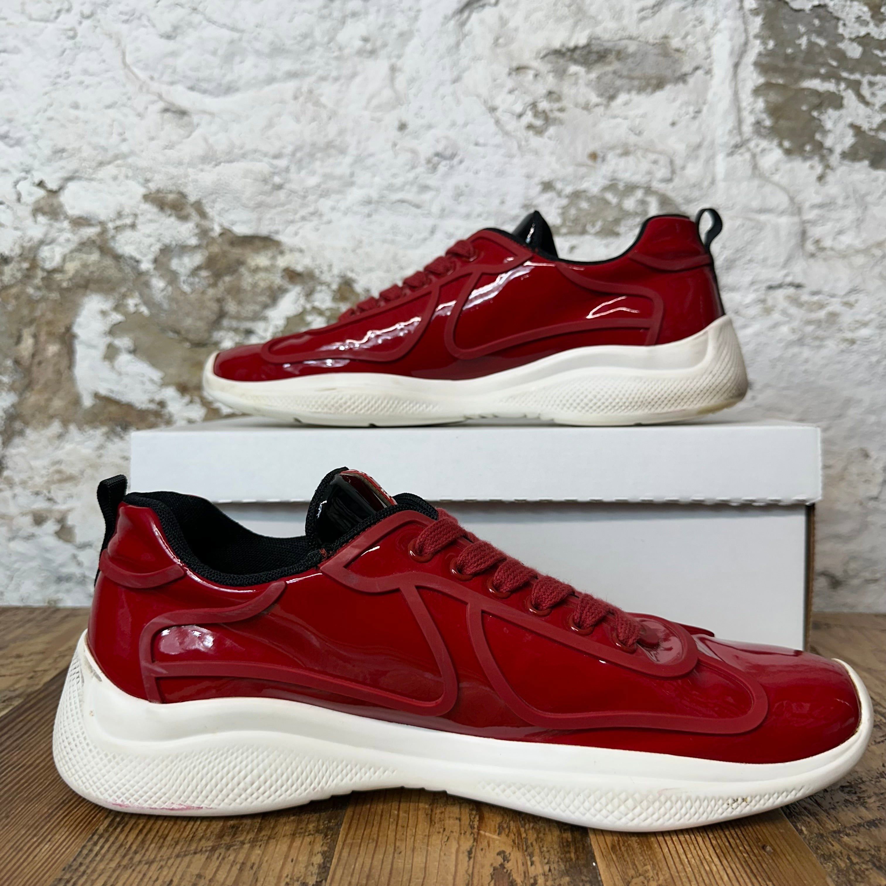 Prada Prada Americas Cup Rossa Patent White Sneaker Size 9.5 Size US 9.5 / EU 42-43 - 2 Thumbnail