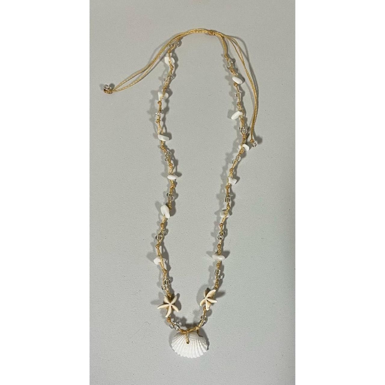 Jewelry × Vintage Tan Beaded Seashell Starfish Beach Vibes Necklace Jewelry 🐚 Size ONE SIZE - 3 Thumbnail