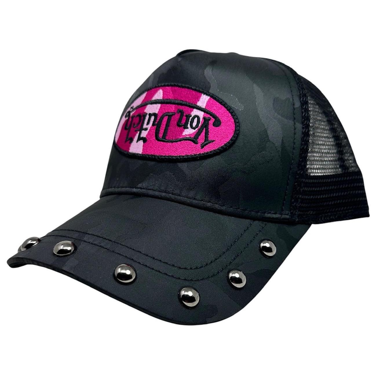 Von Dutch Von Dutch Trucker Black & Pink Studded Upside Down Patch Size ONE SIZE - 1 Thumbnail