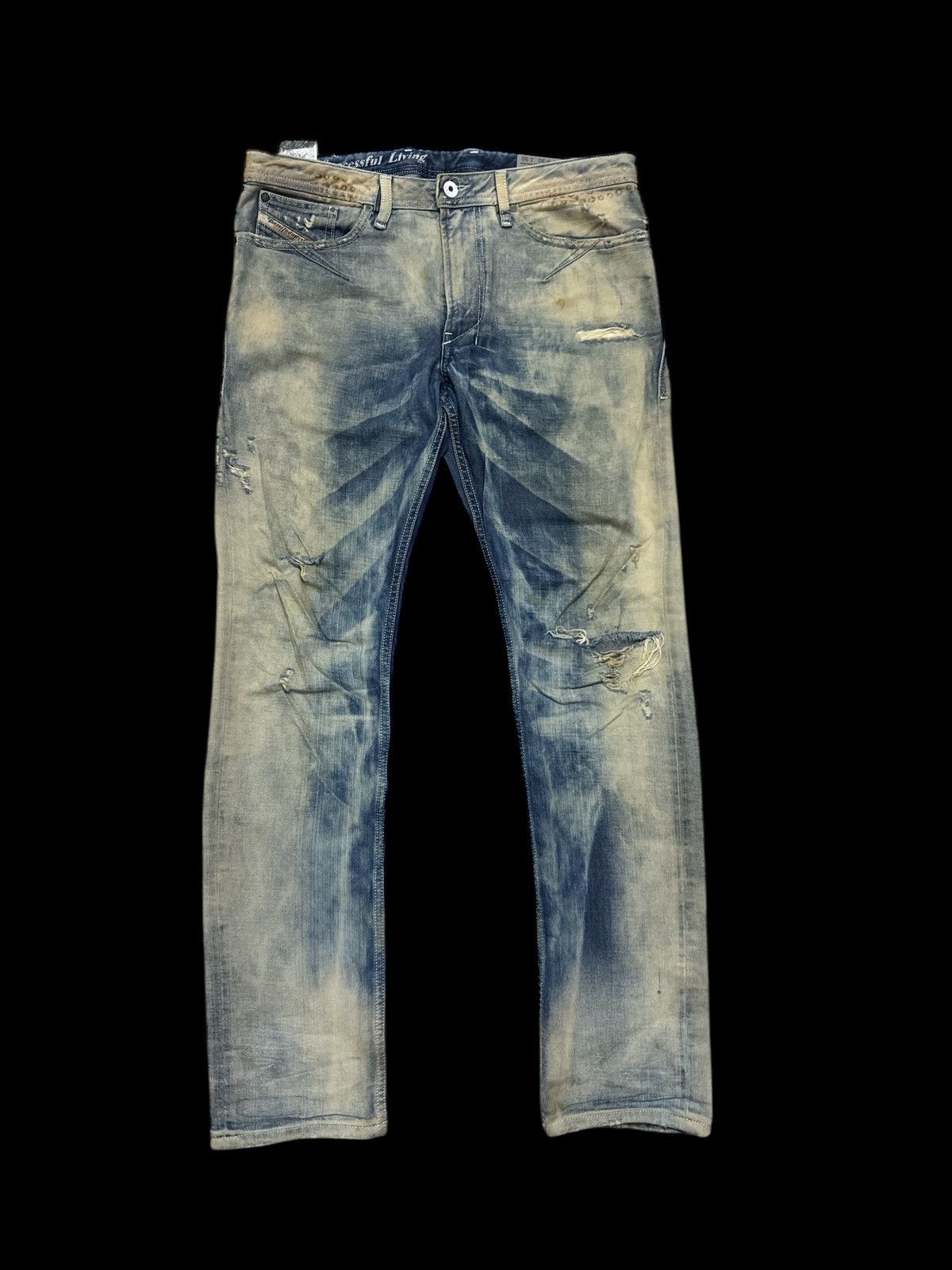Diesel DIESEL SAFADO WASHED DISTRESSED JEANS Size US 34 / EU 50 - 1 Thumbnail