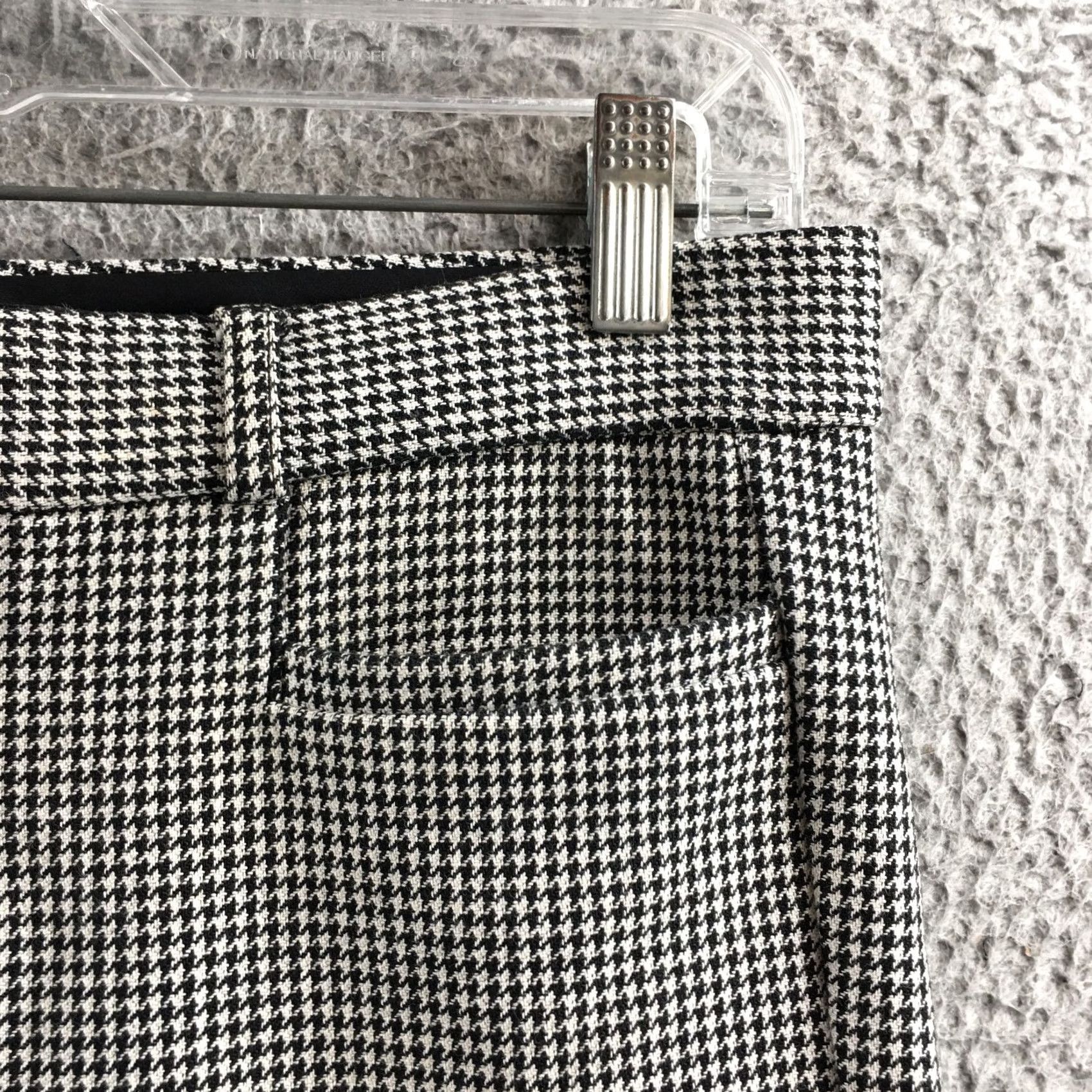 Banana Republic Banana Republic Sloan Dress Pants Womens 4S Black Houndstooth Mid Rise Zip Flat Front Pockets Skinny Classic Mens/Women? Size 27" / US 4 / IT 40 - 3 Thumbnail