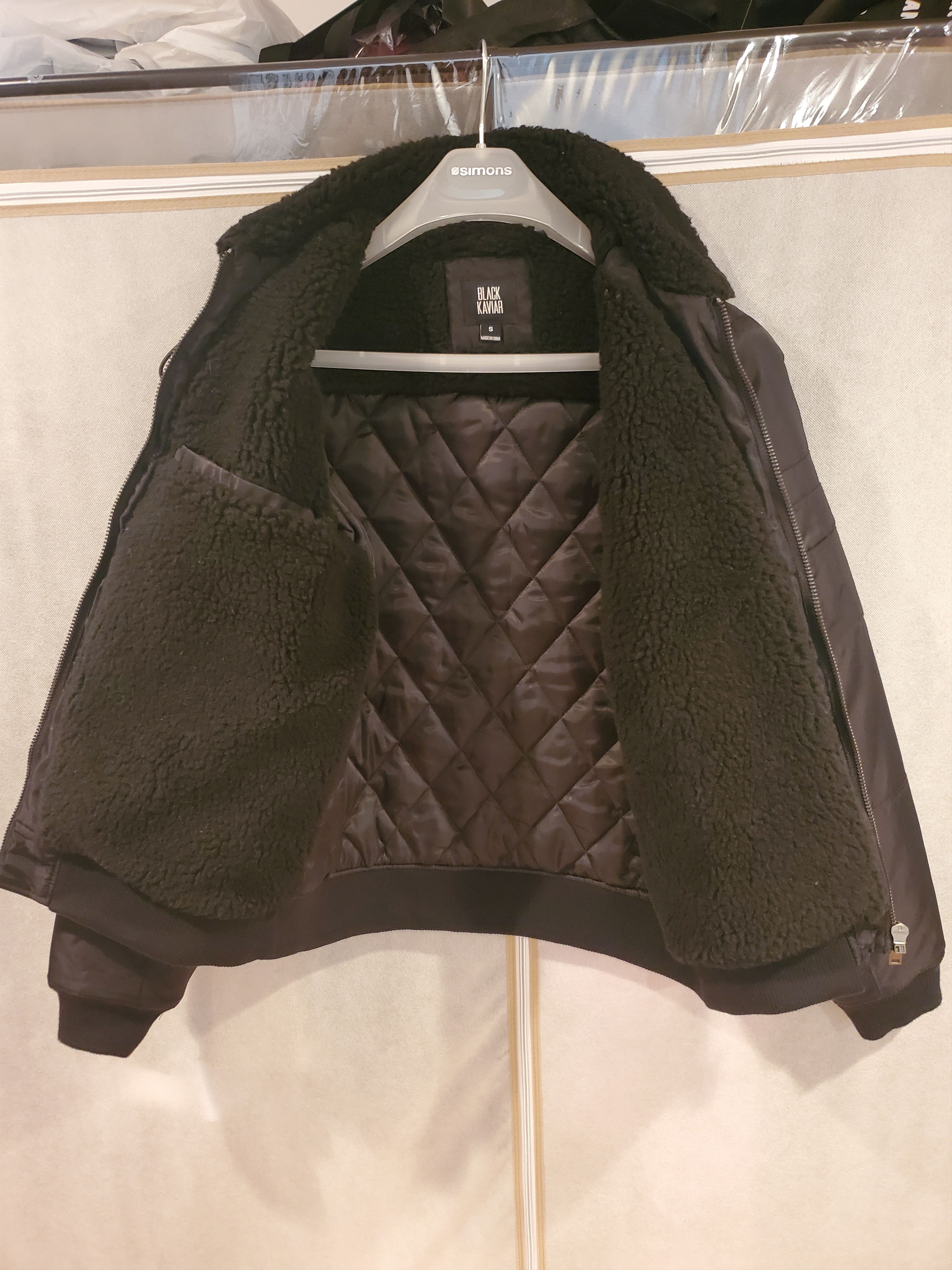 Black Kaviar Faux Fur Collar Bomber with Drawstring Size US S / EU 44-46 / 1 - 6 Thumbnail