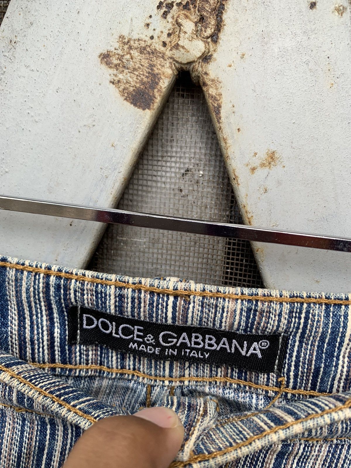 Dolce & Gabbana 👹Vintage DOLCE & GABBANA STRIPED FLAIR JEANS MADE IN ITALY Size US 30 / EU 46 - 17 Thumbnail