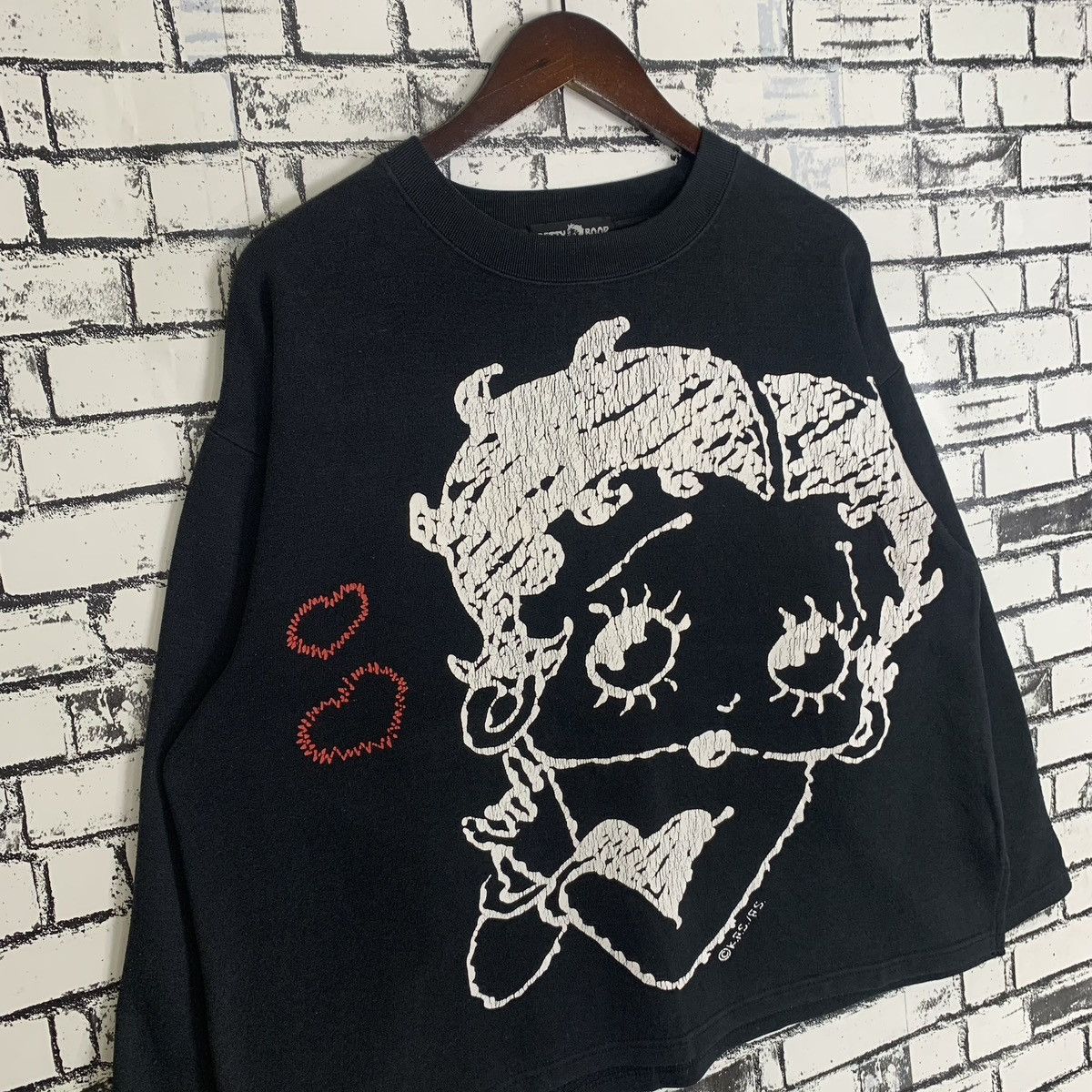 Designer × Vintage Betty Boop Big Print Longsleeve Betty Boop Sweatshirt Size L / US 10 / IT 46 - 3 Thumbnail