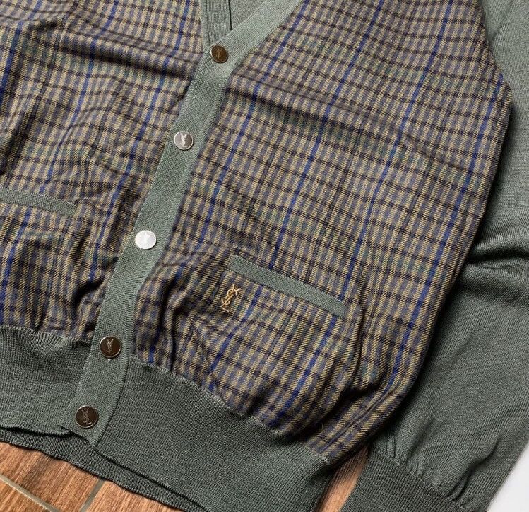 Yves Saint Laurent Vintage Yves Saint Laurent Ysl Plaid Cardigan Size US L / EU 52-54 / 3 - 3 Thumbnail