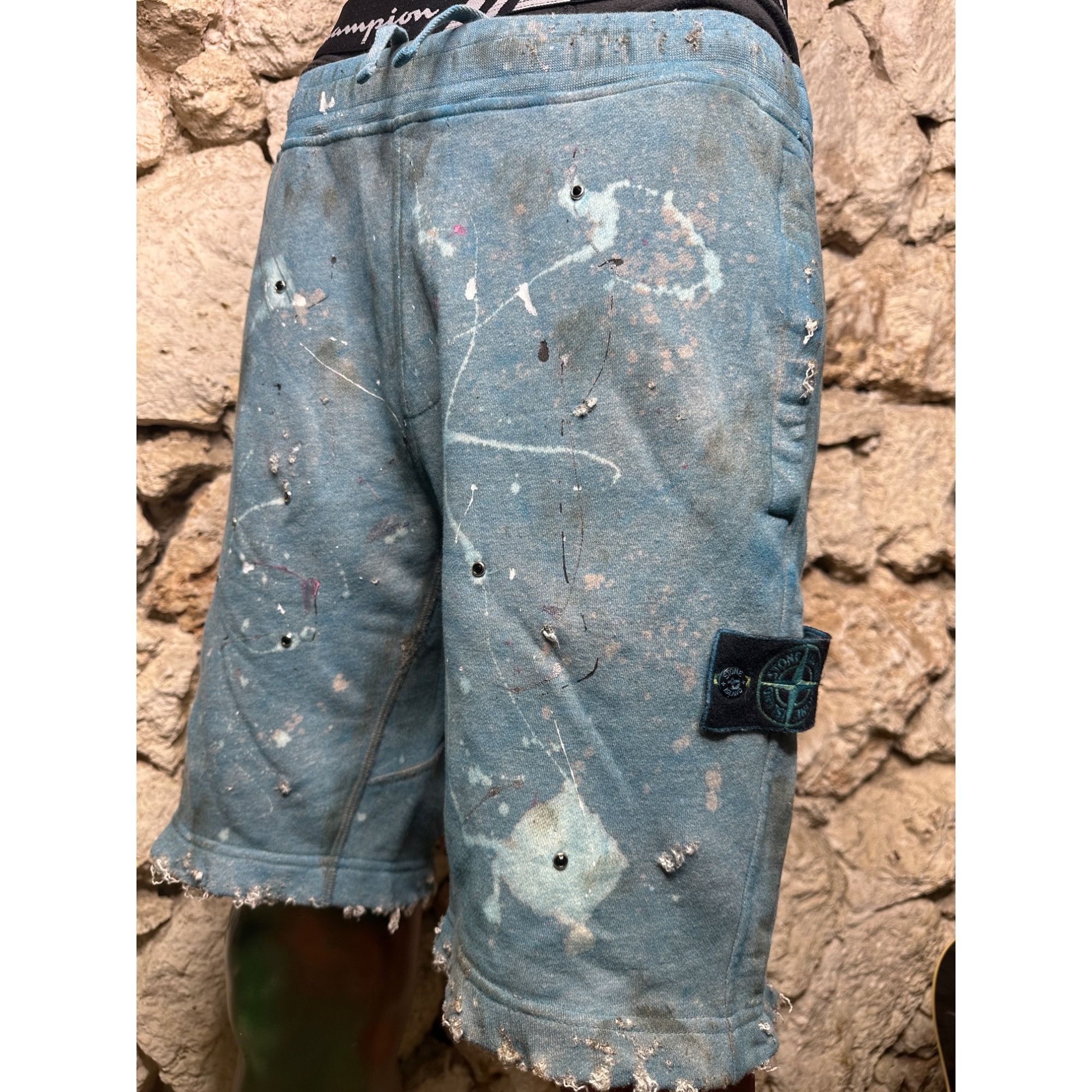 Stone Island × Vintage DRO Lab Custom 1/1 x Stone Island Sweat Shorts Size US 30 / EU 46 - 16 Thumbnail