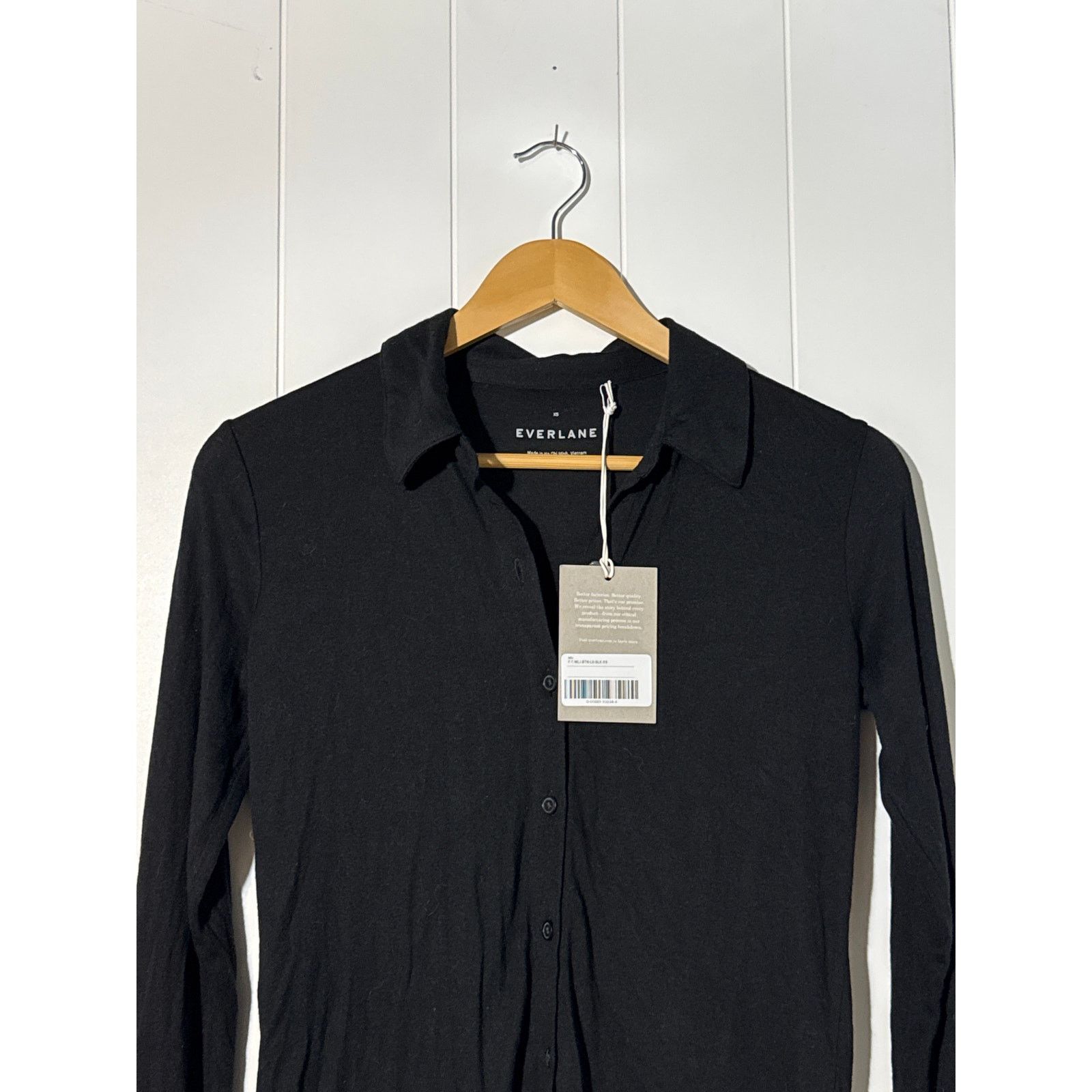 Everlane Everlane · XS · New · Button-Down Polo · Tencel/Wool · Black Size XS / US 0-2 / IT 36-38 - 2 Thumbnail