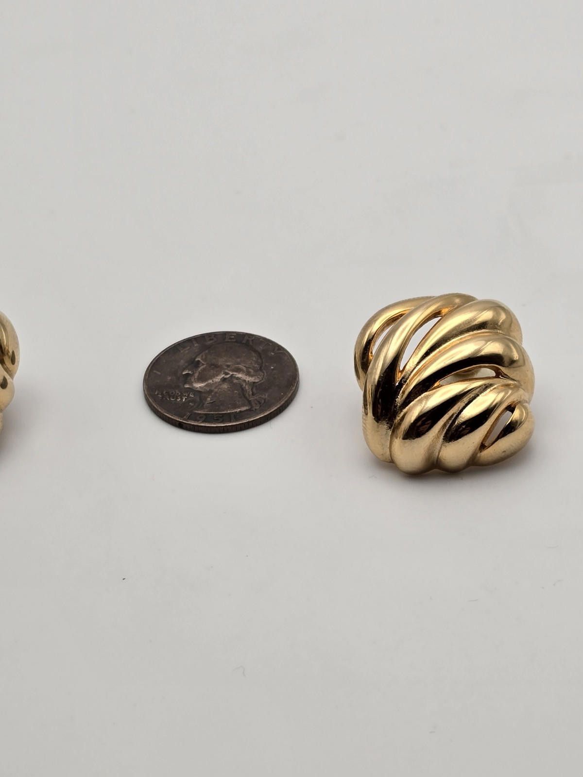 Givenchy Vintage Givenchy Gold-Tone Twist Prong Earrings Bold Twisted Size ONE SIZE - 7 Thumbnail
