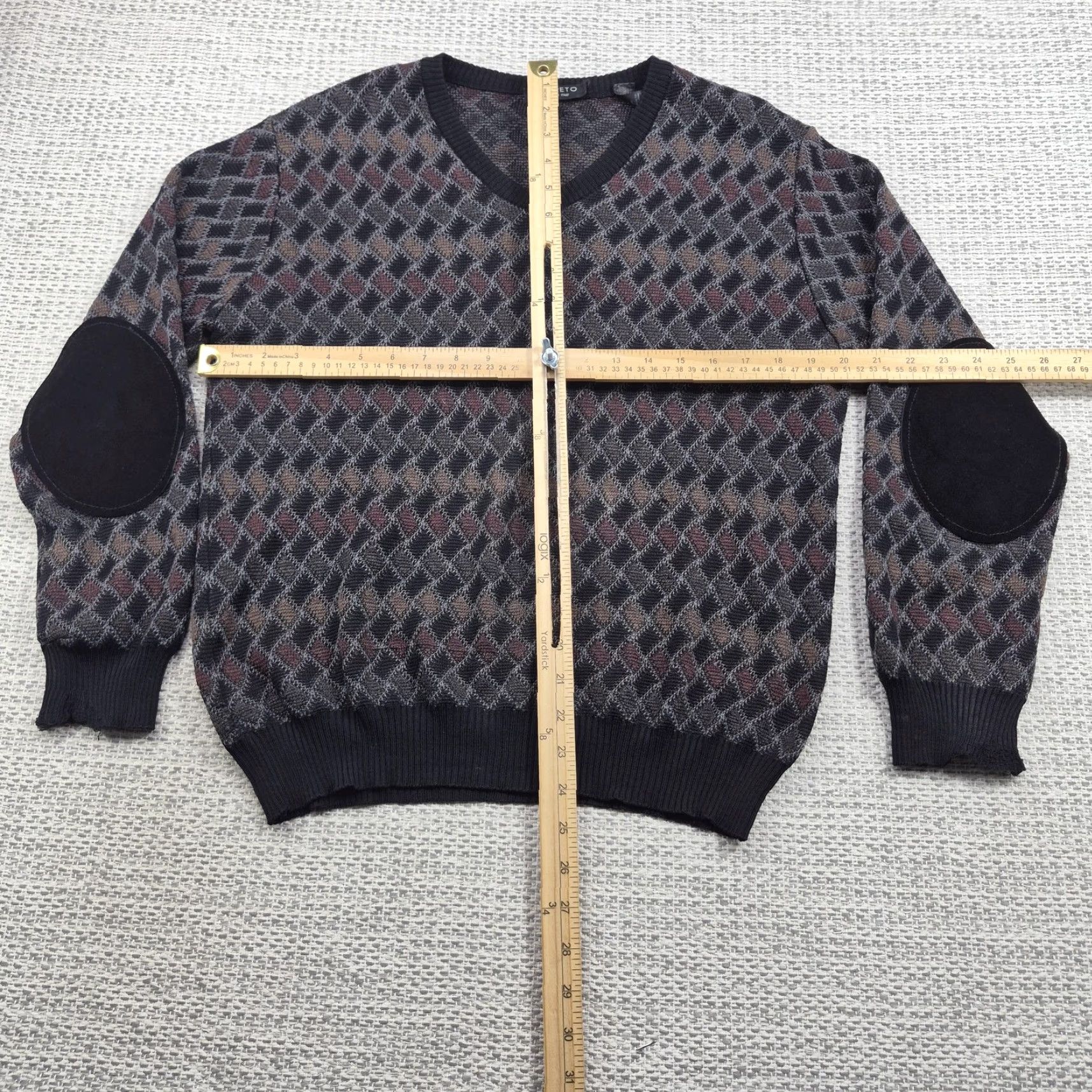 Vintage VINTAGE Segreto Sweater Mens Large Wool Argyle V-Neck Elbow Patch Knit 80s 90s Casual Fil… Size US L / EU 52-54 / 3 - 6 Thumbnail